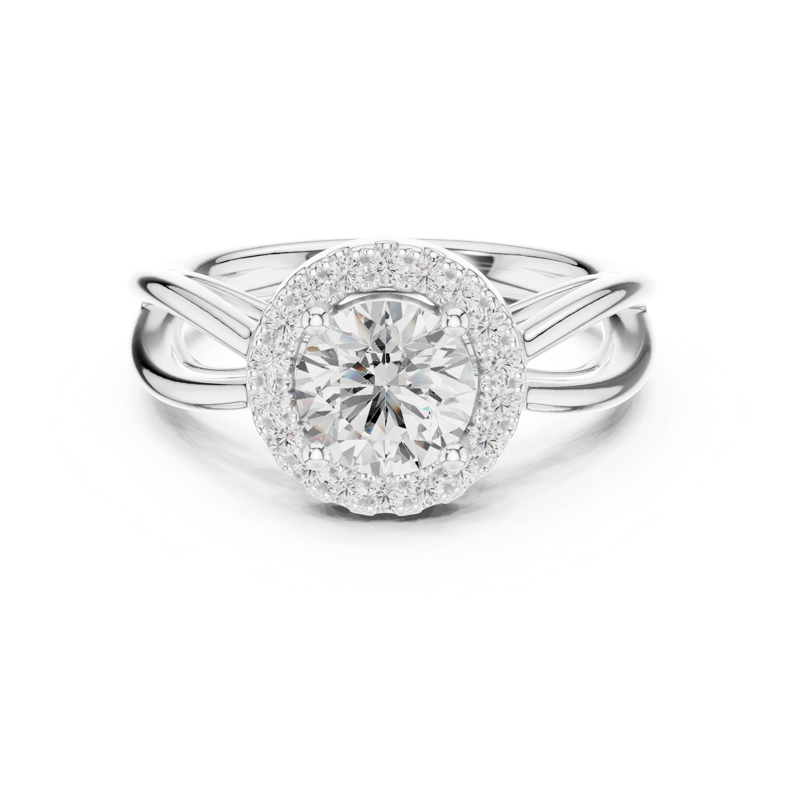 Vintage Halo Diamond Engagement Ring