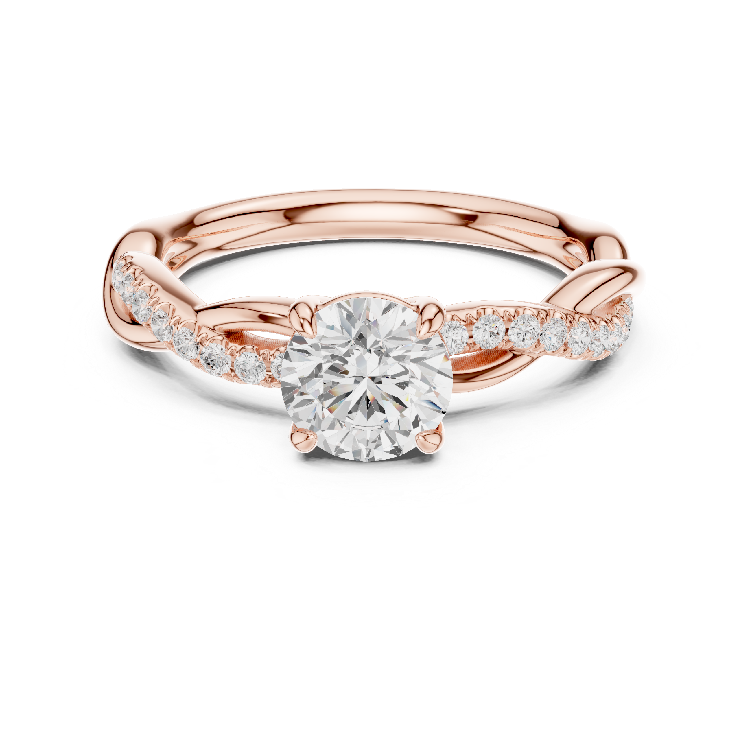 Twisted Diamond Engagement Ring