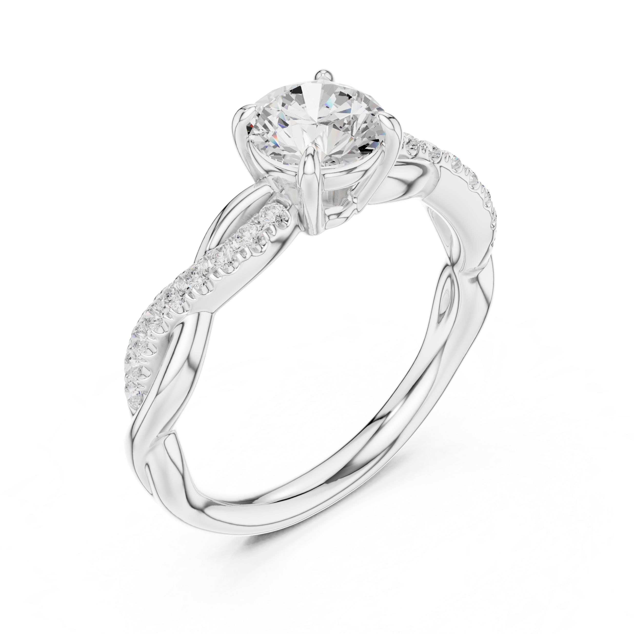 Twisted Diamond Engagement Ring
