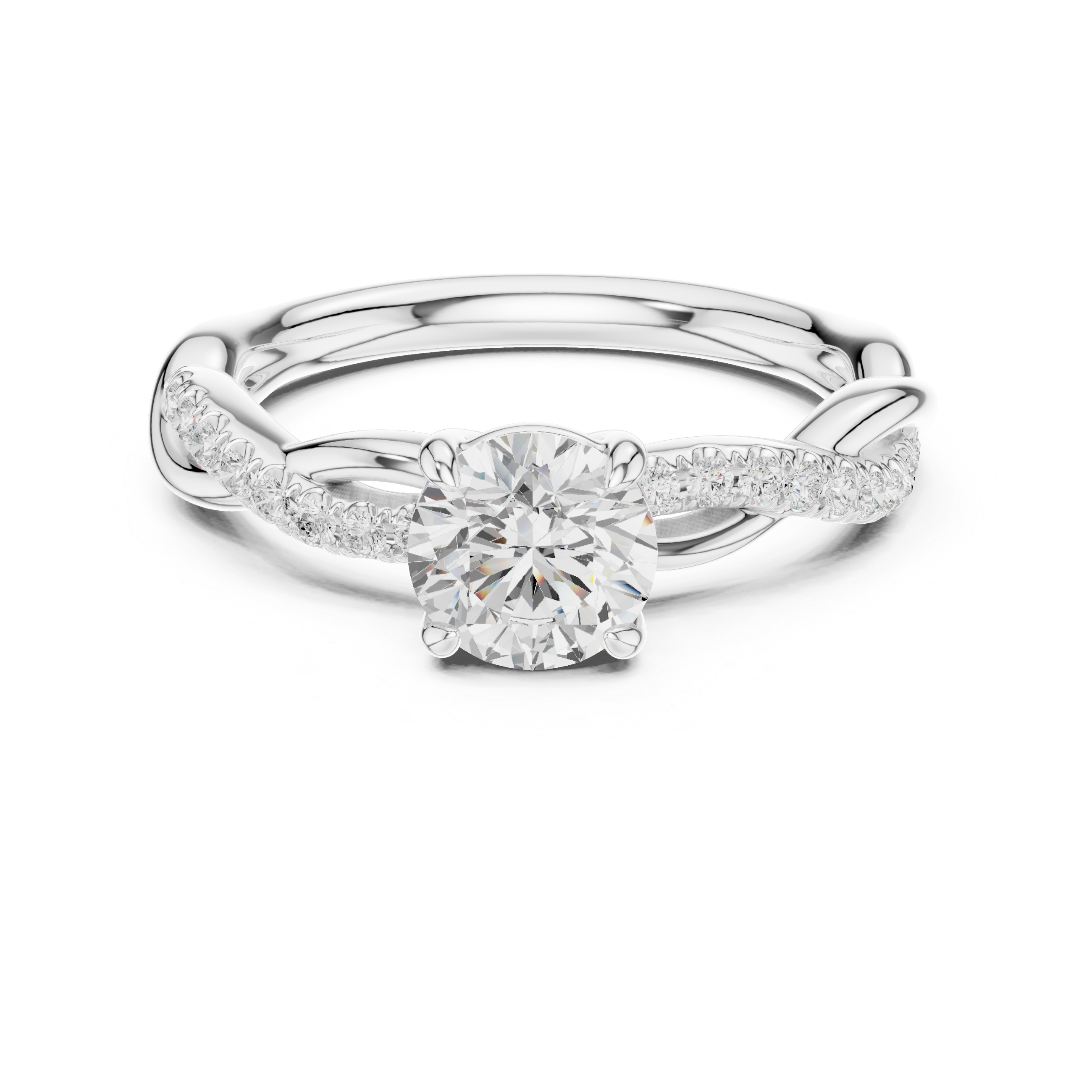 Twisted Diamond Engagement Ring