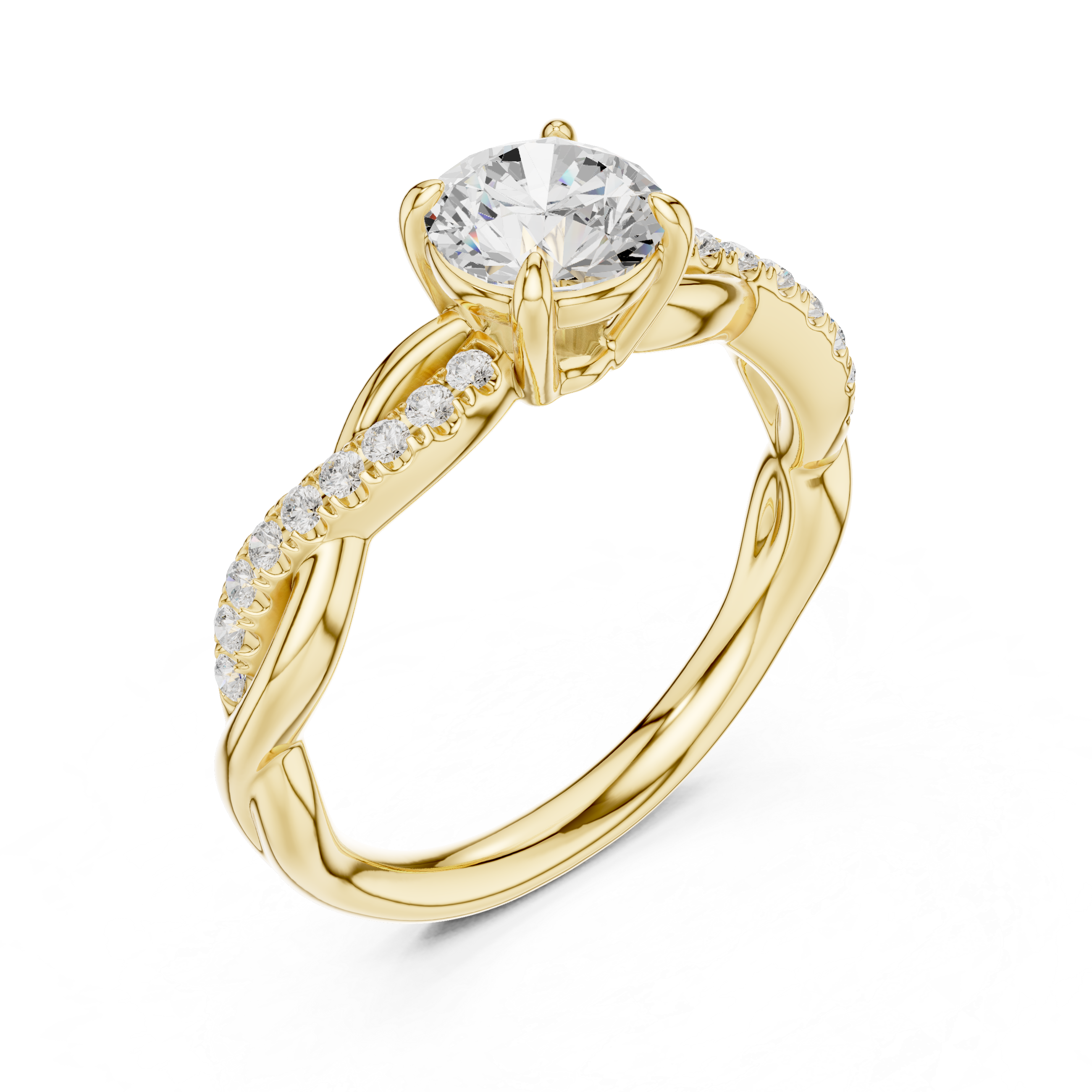 Twisted Diamond Engagement Ring