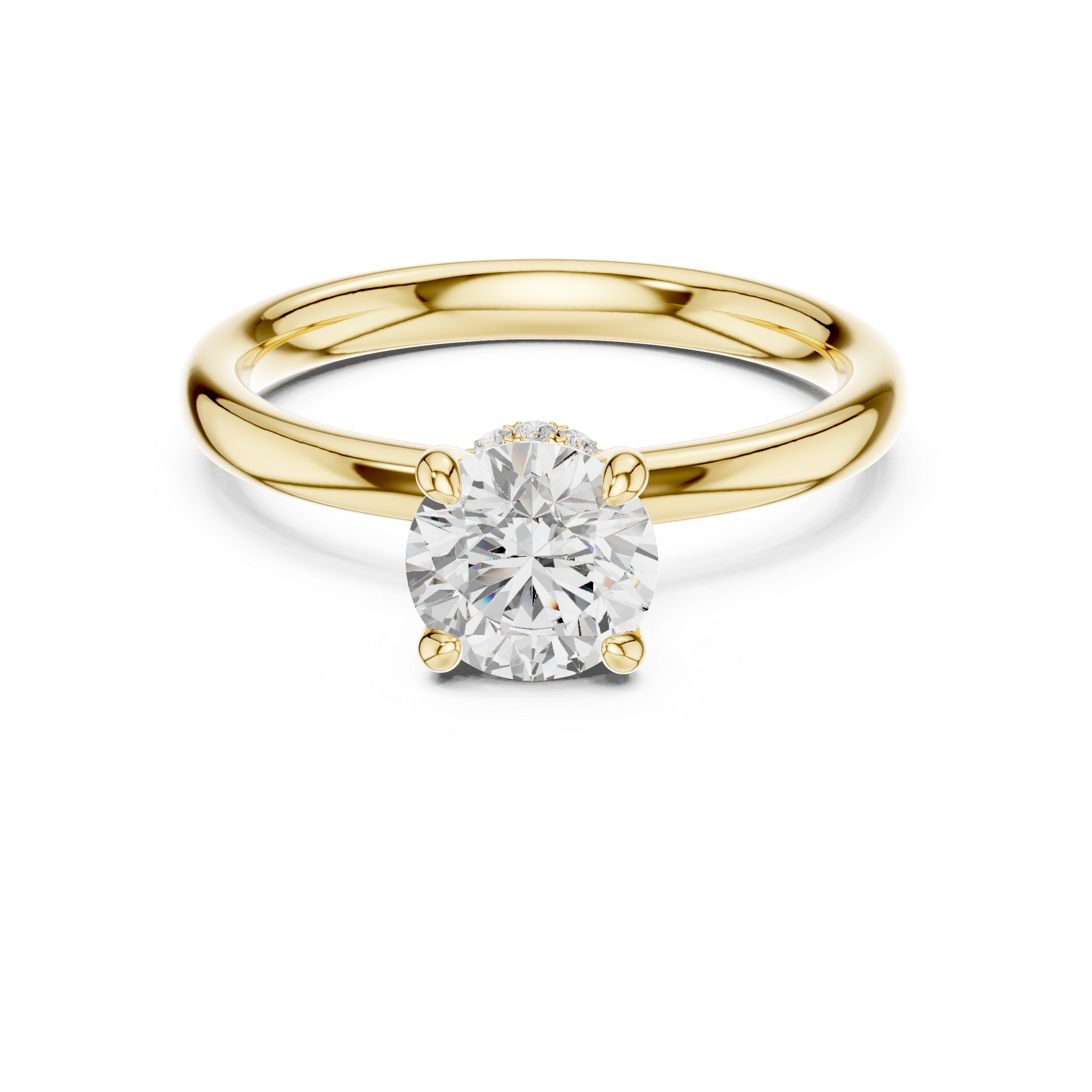 Hidden Halo Solitaire Engagement Ring