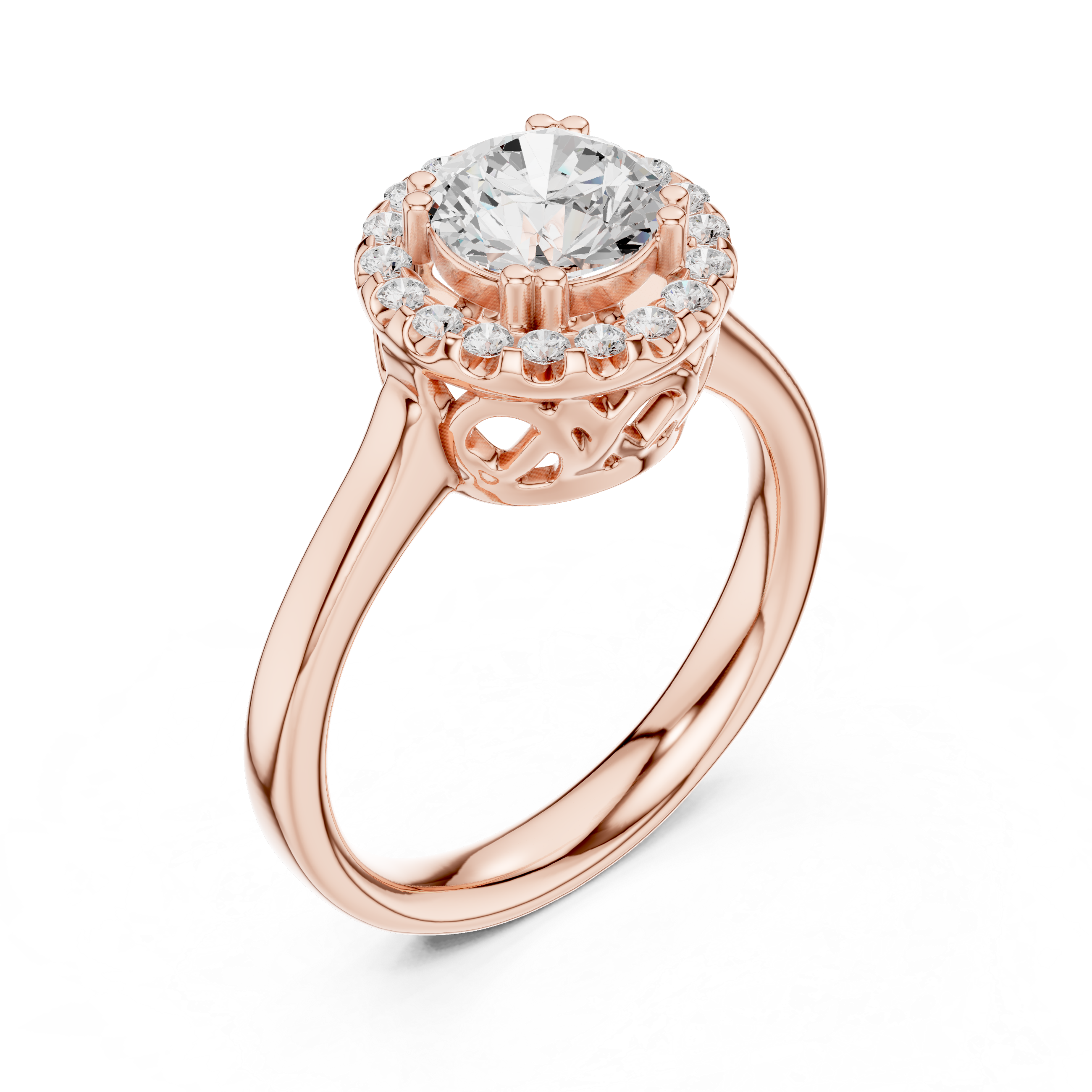 Round Halo Diamond Engagement Ring