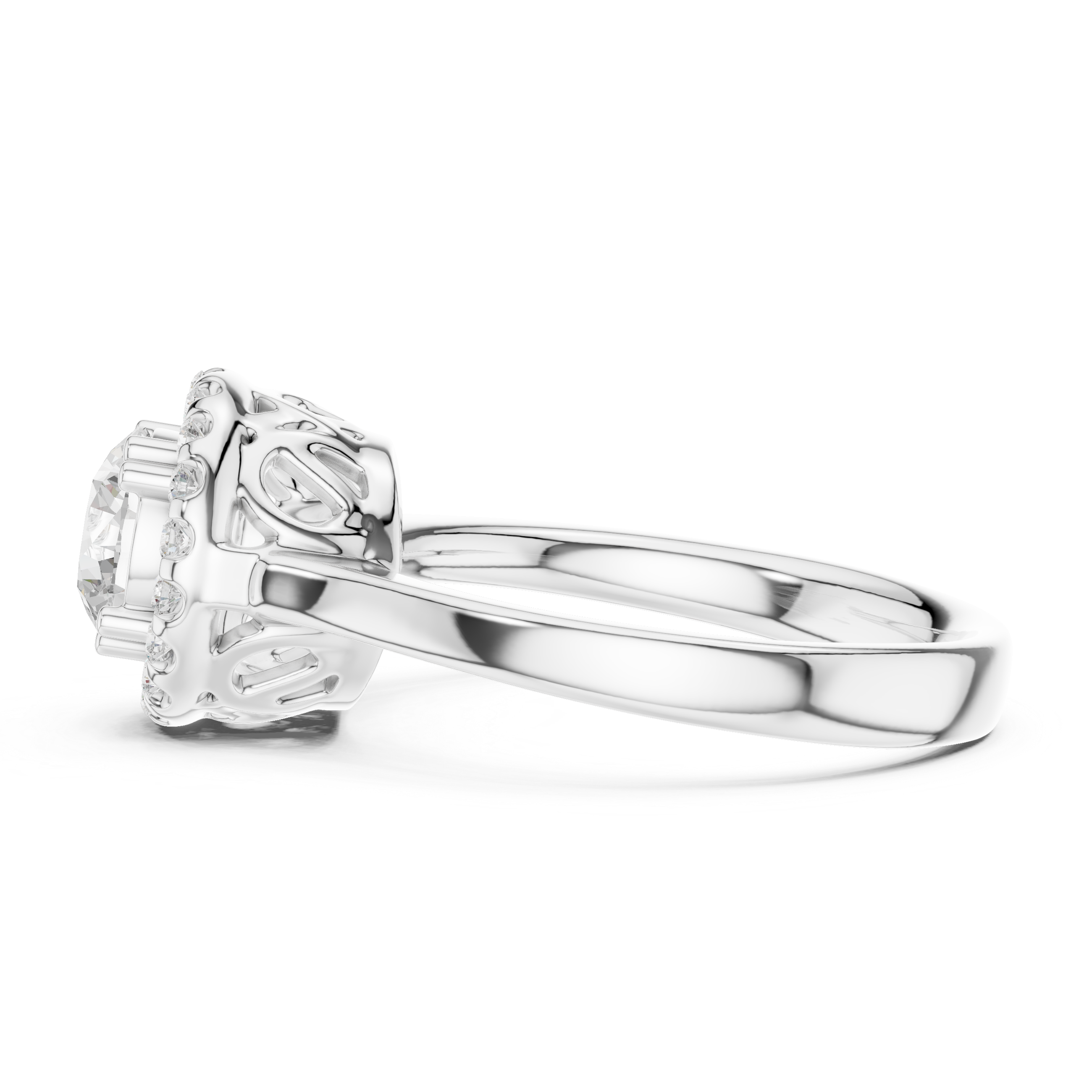 Round Halo Diamond Engagement Ring