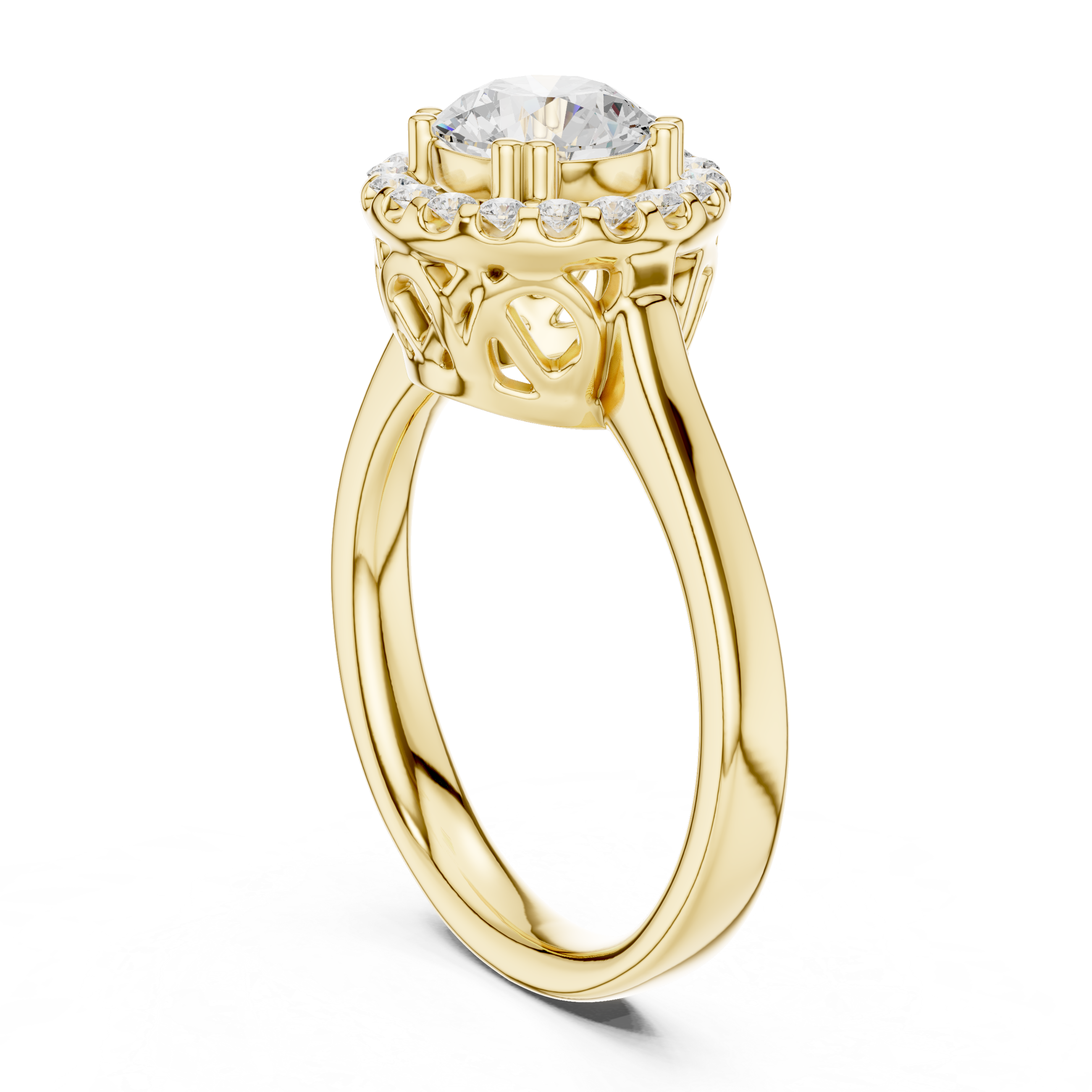 Round Halo Diamond Engagement Ring