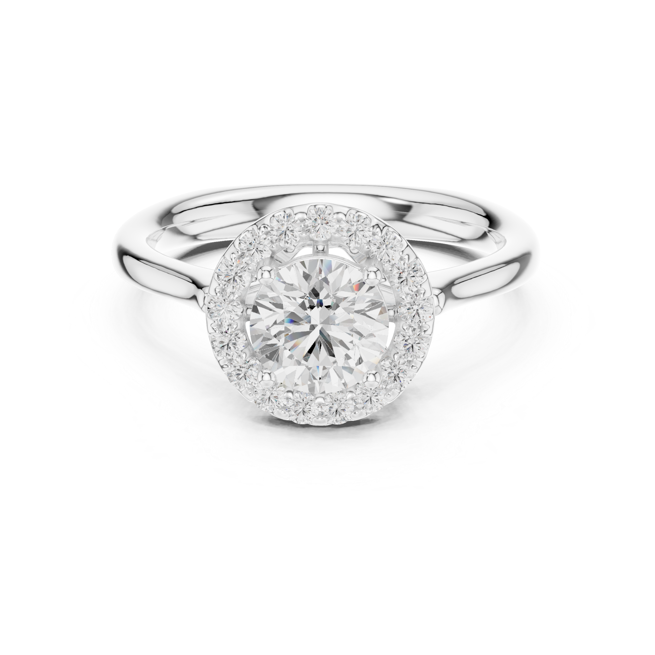 Round Halo Diamond Engagement Ring
