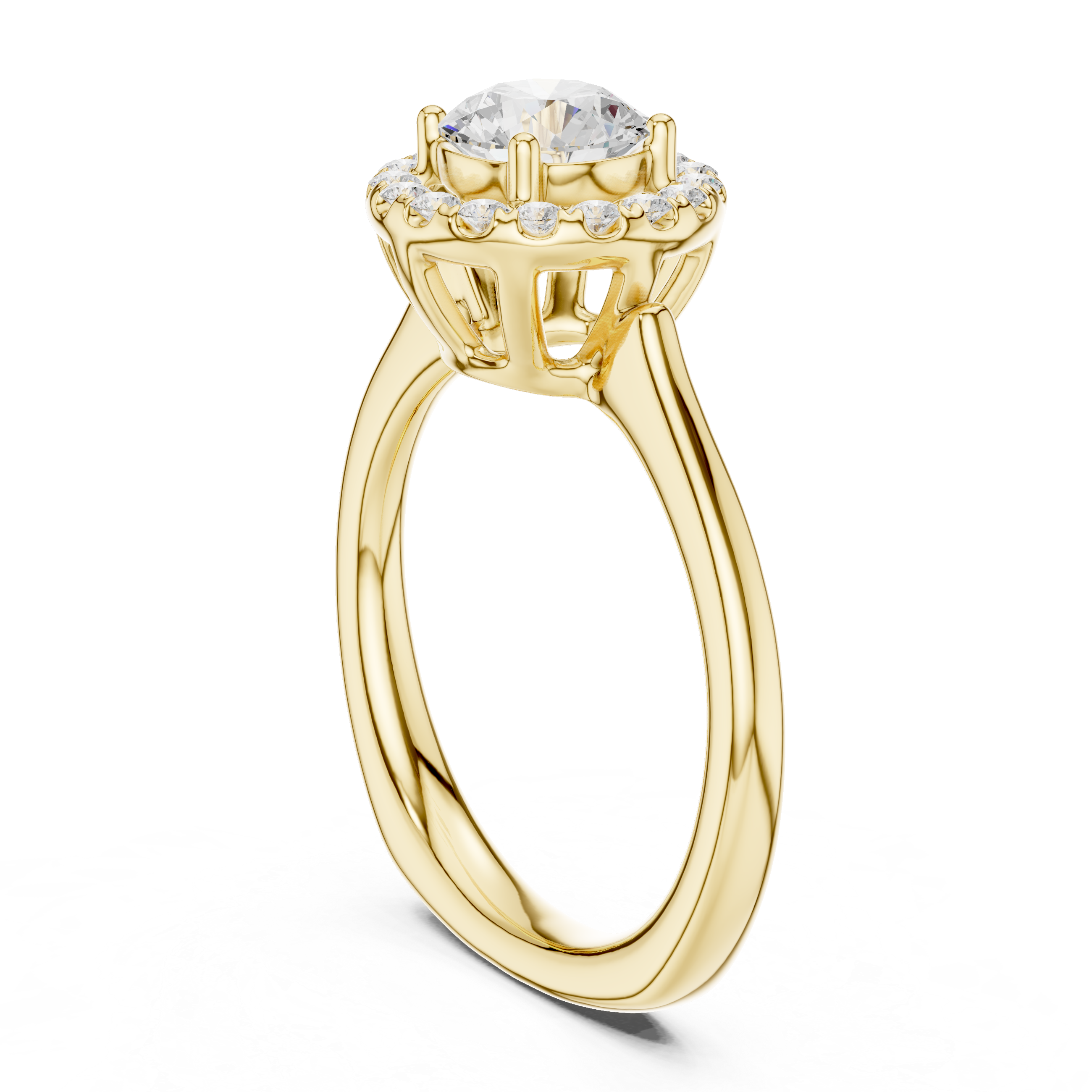 Round Halo Diamond Engagement Ring