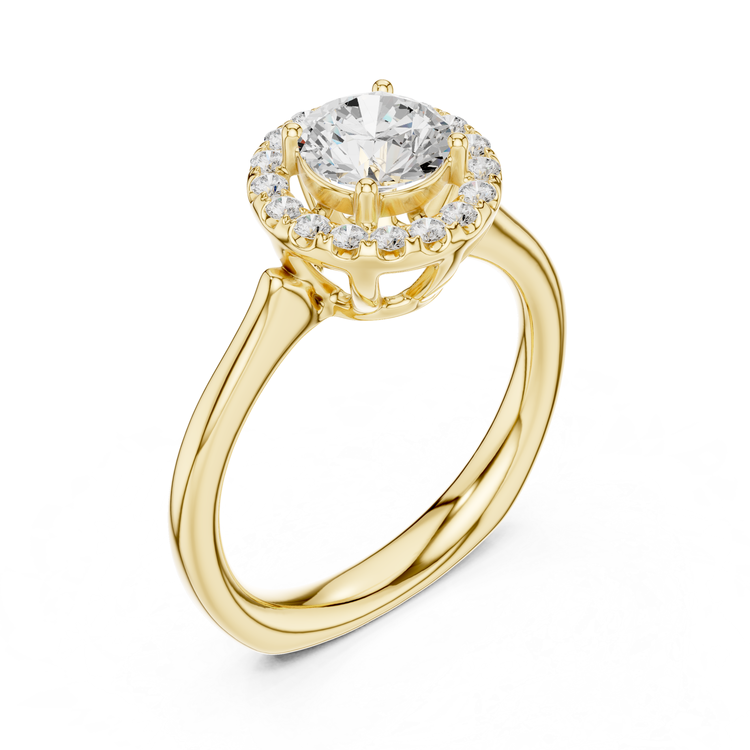Round Halo Diamond Engagement Ring