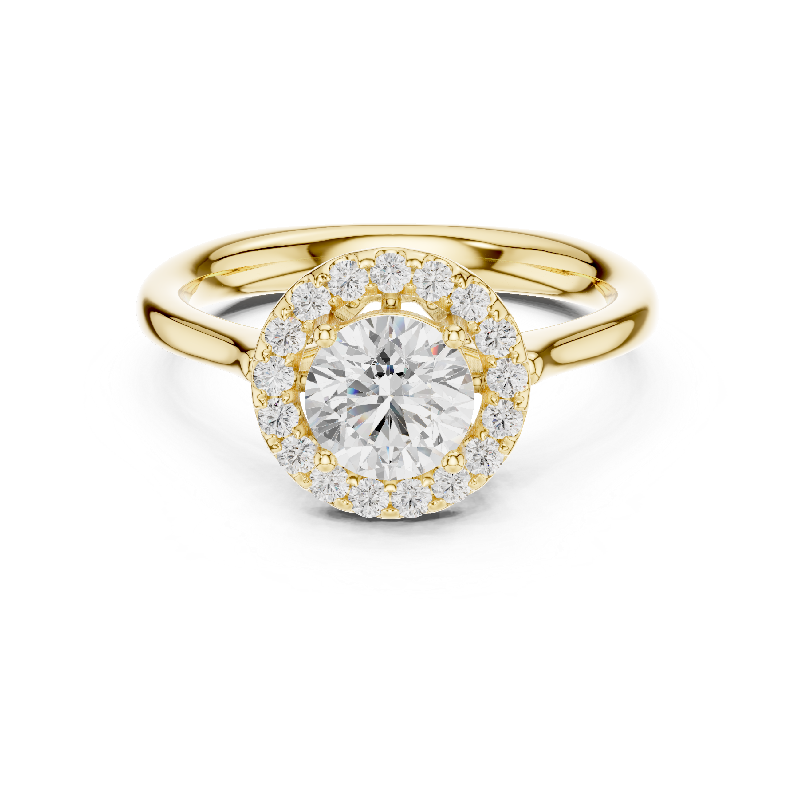 Round Halo Diamond Engagement Ring