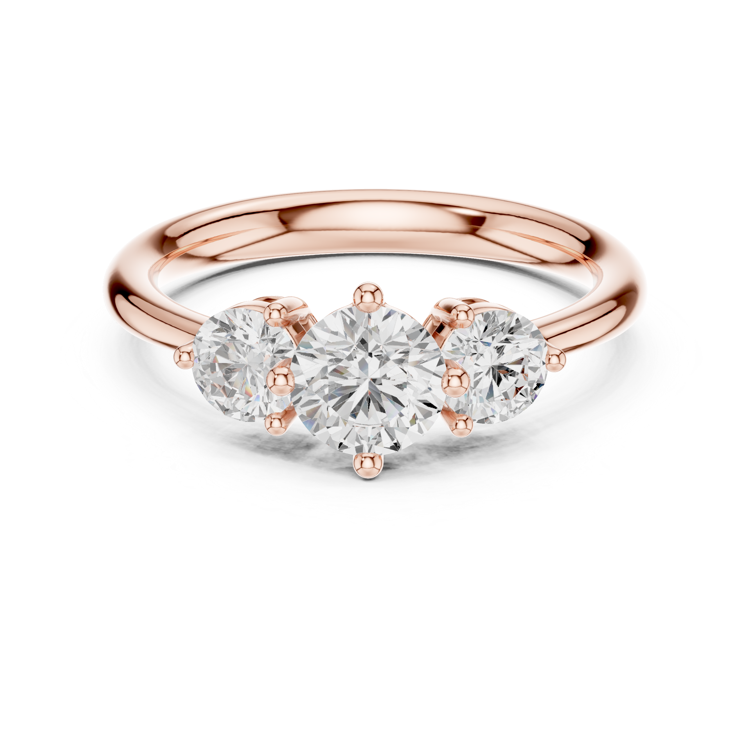 Three Stone Round Diamond Engagement Ring