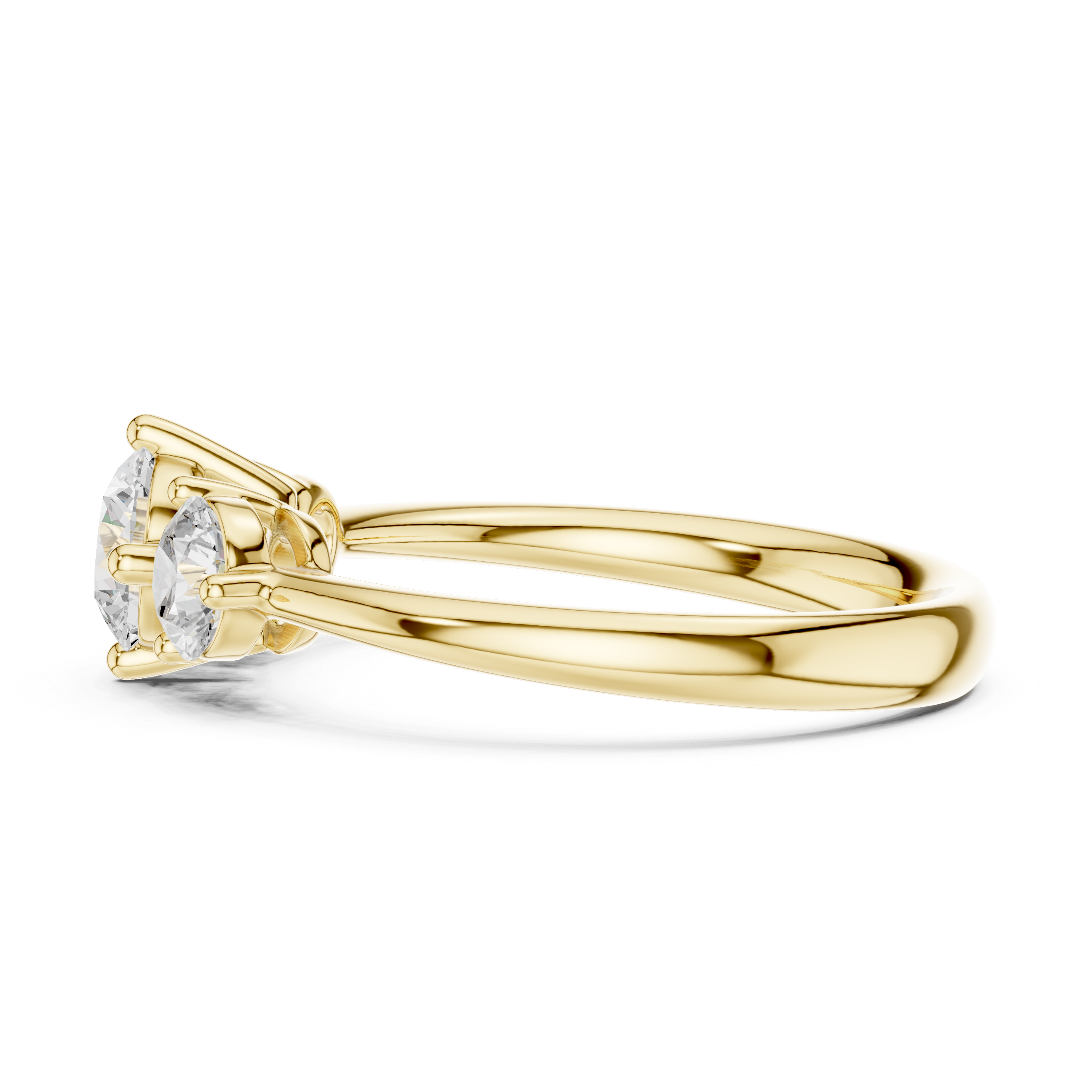 Three Stone Round Diamond Engagement Ring