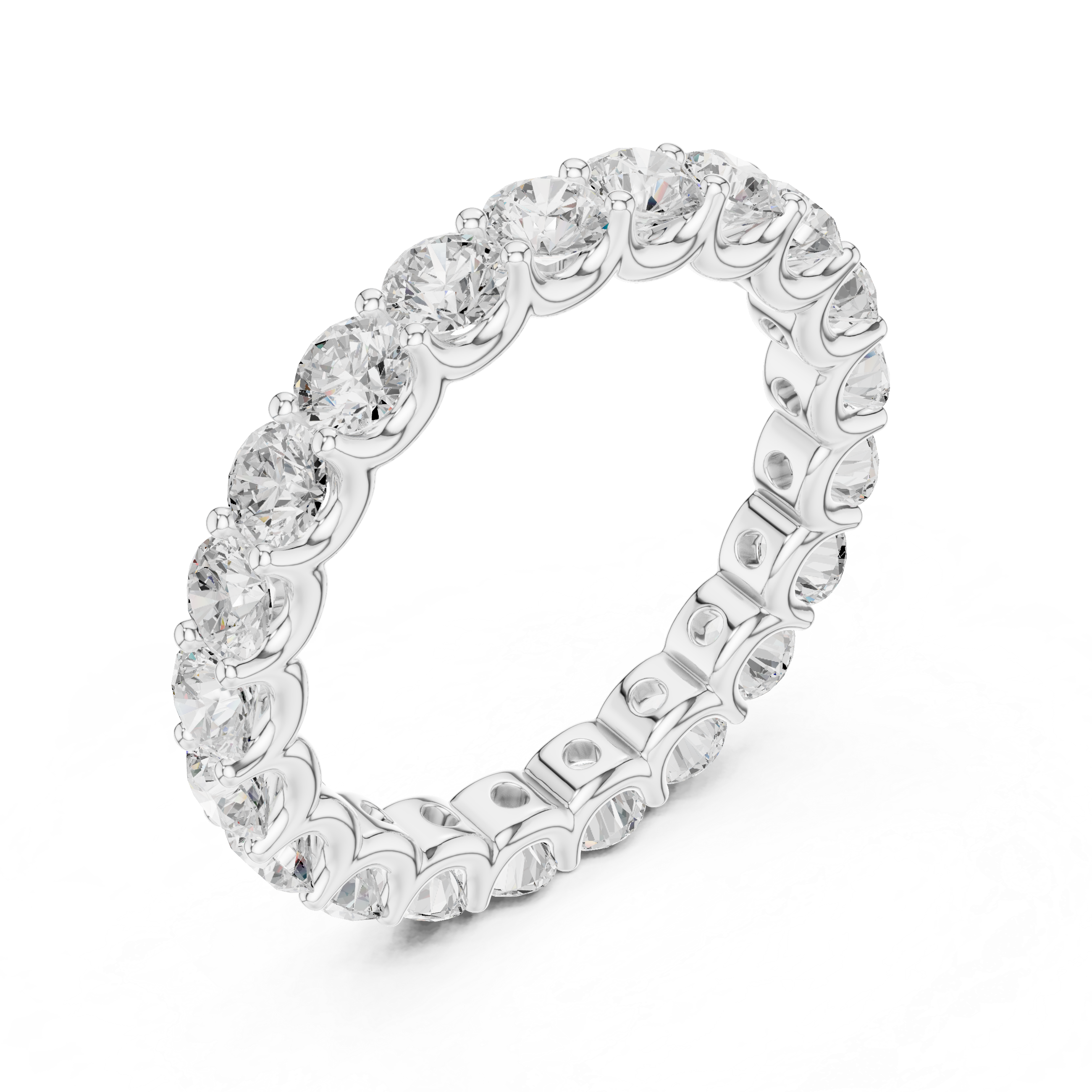 Round Diamond Eternity Wedding Band