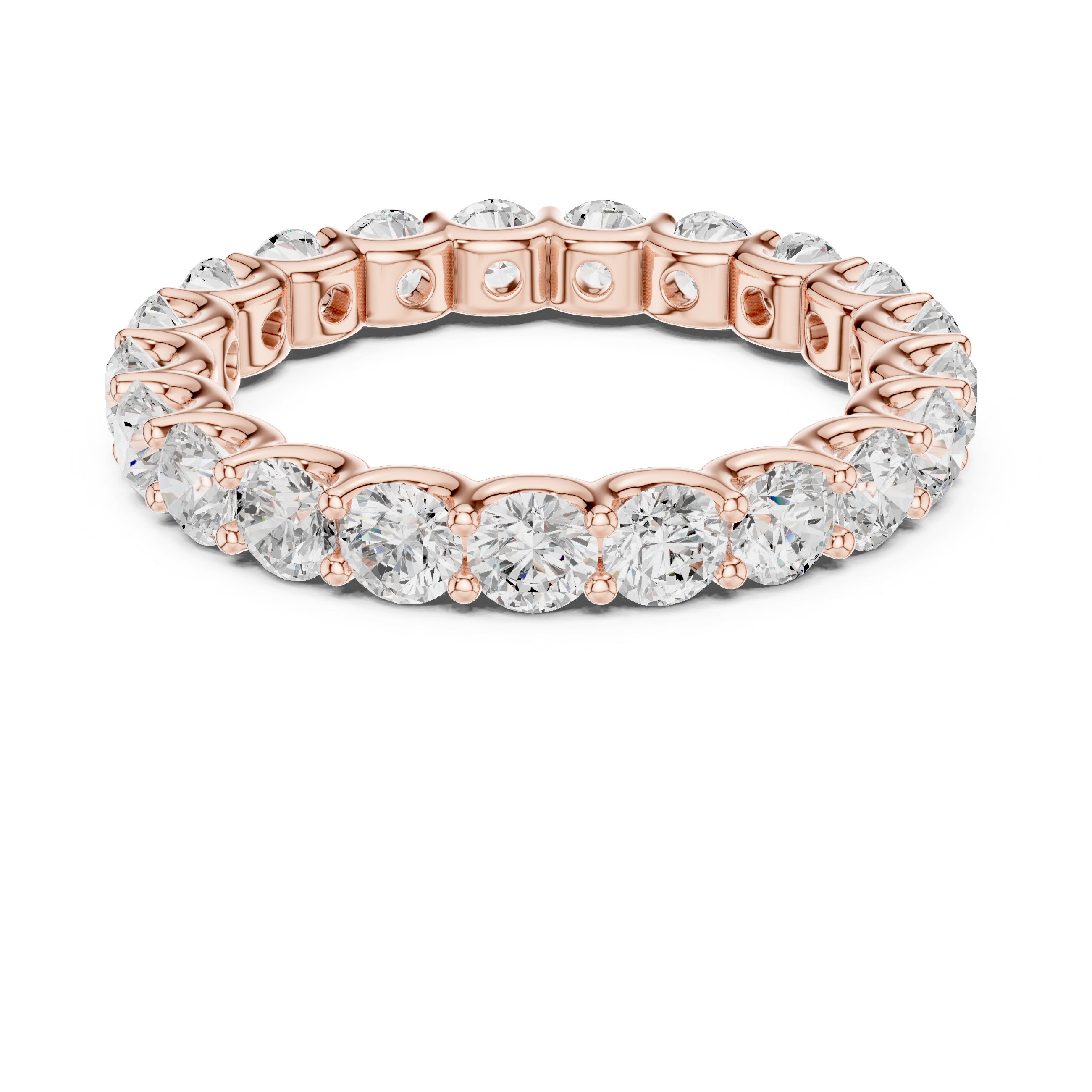 Round Diamond Eternity Wedding Band
