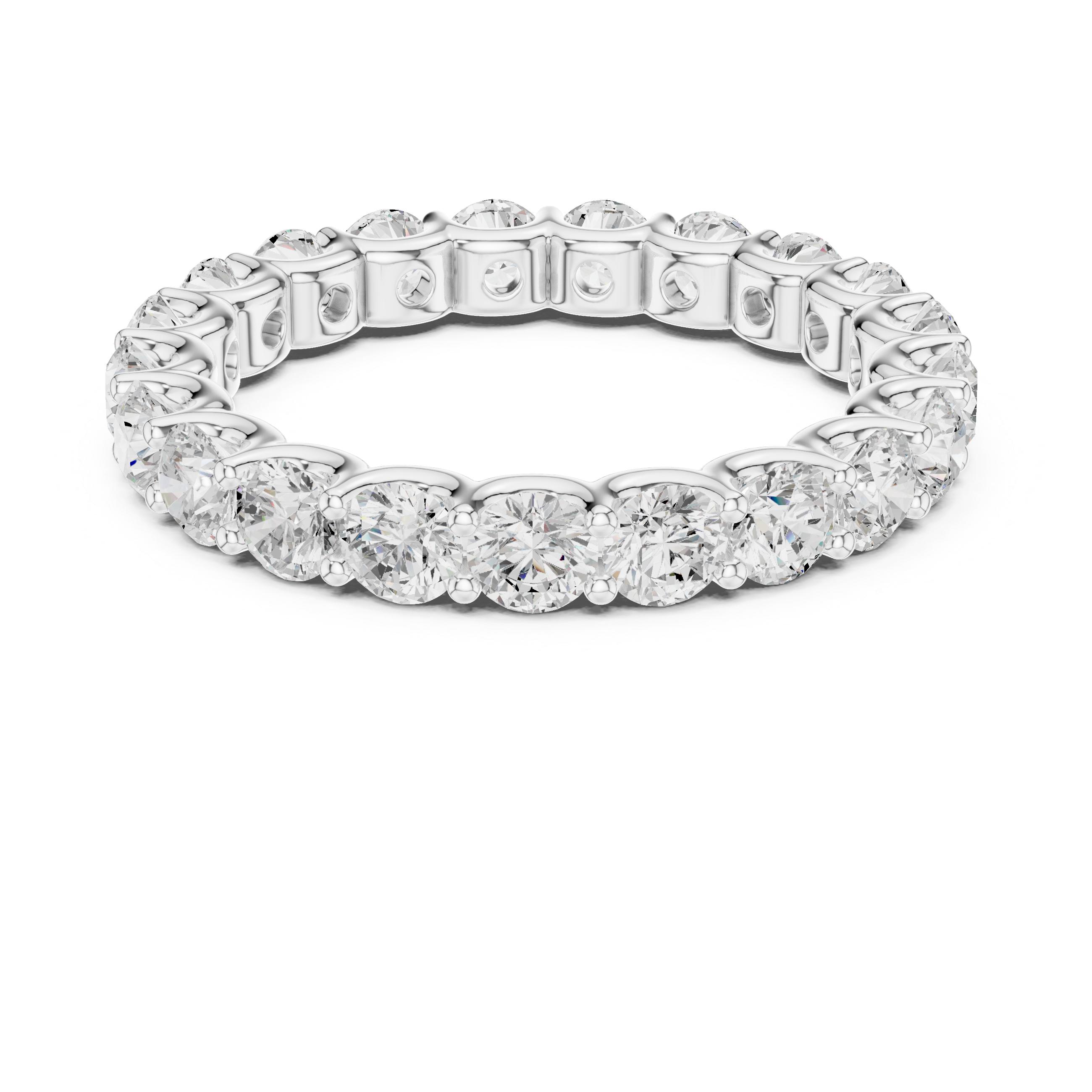 Round Diamond Eternity Wedding Band