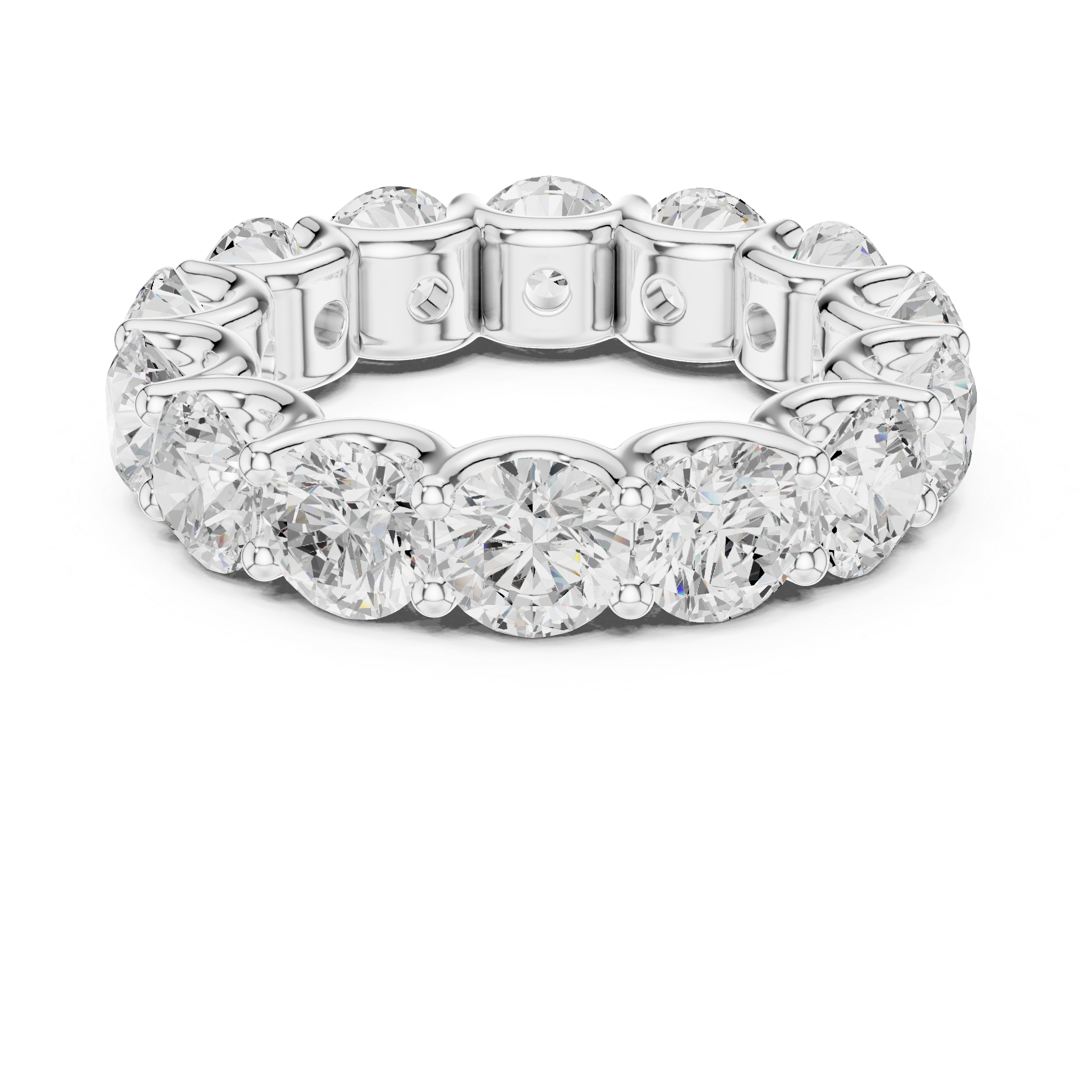 Round Diamond Eternity Wedding Band