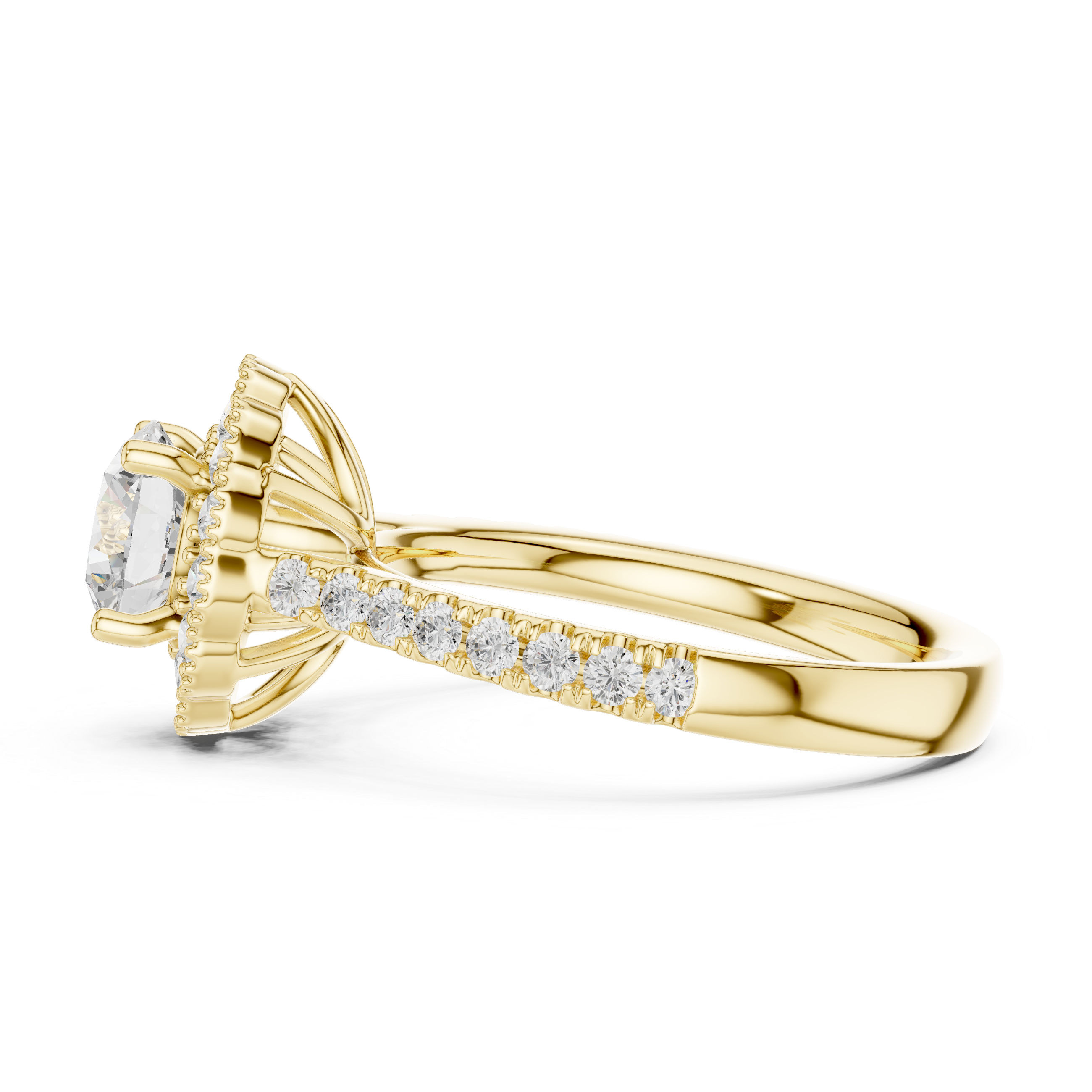 Vintage Milgrain Halo Diamond Engagement Ring