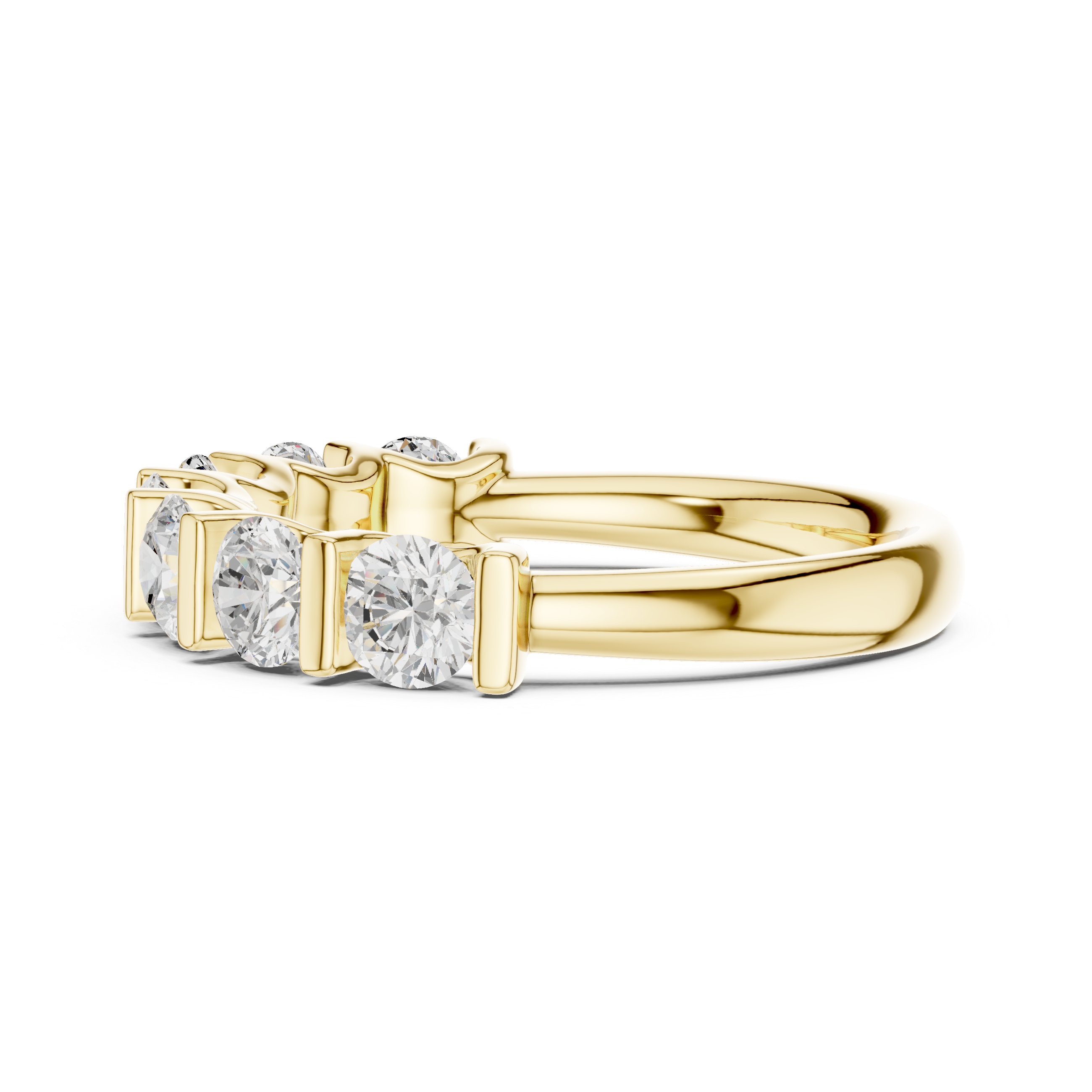 Seven Stone Round Diamond Wedding Band