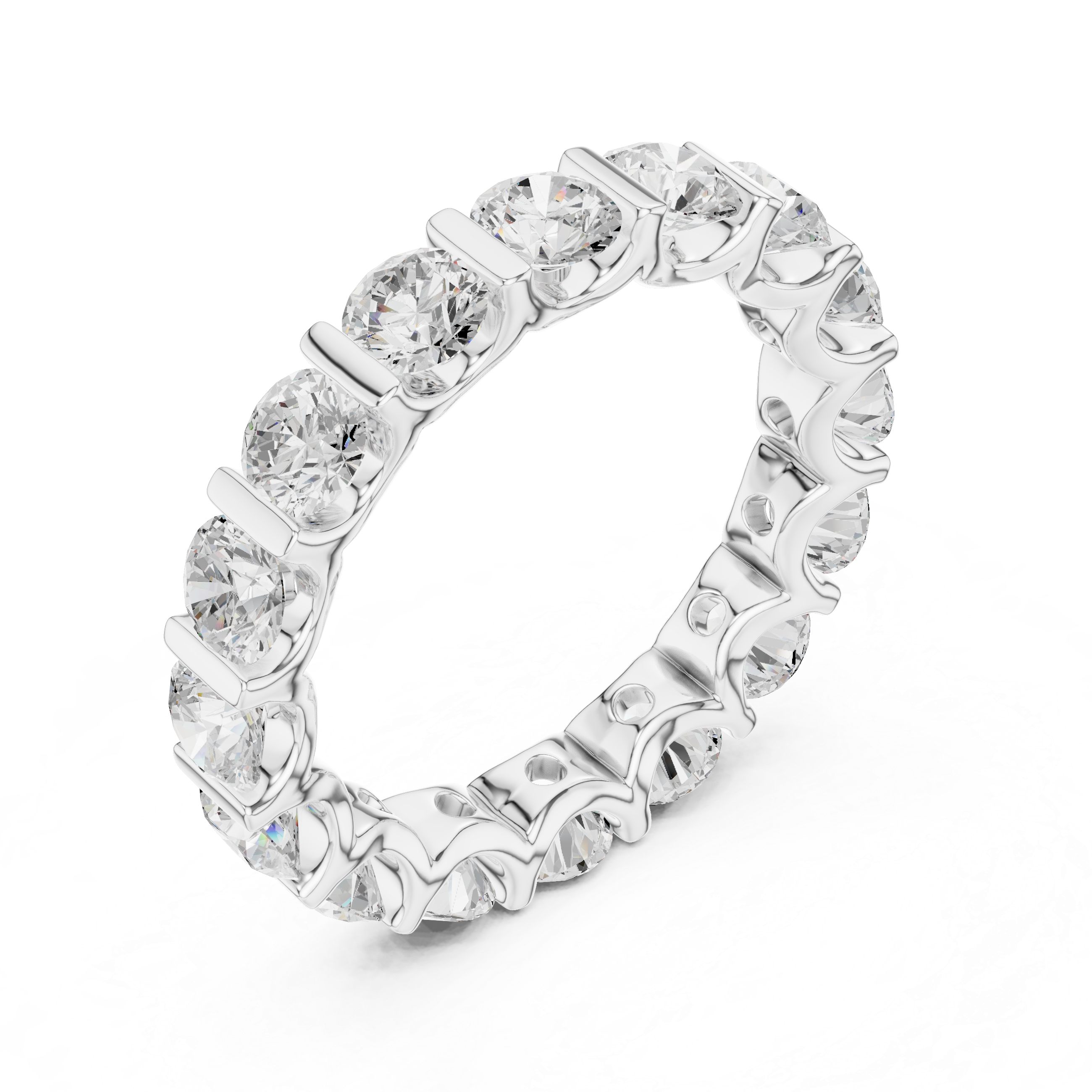Round Diamond Eternity Wedding Band