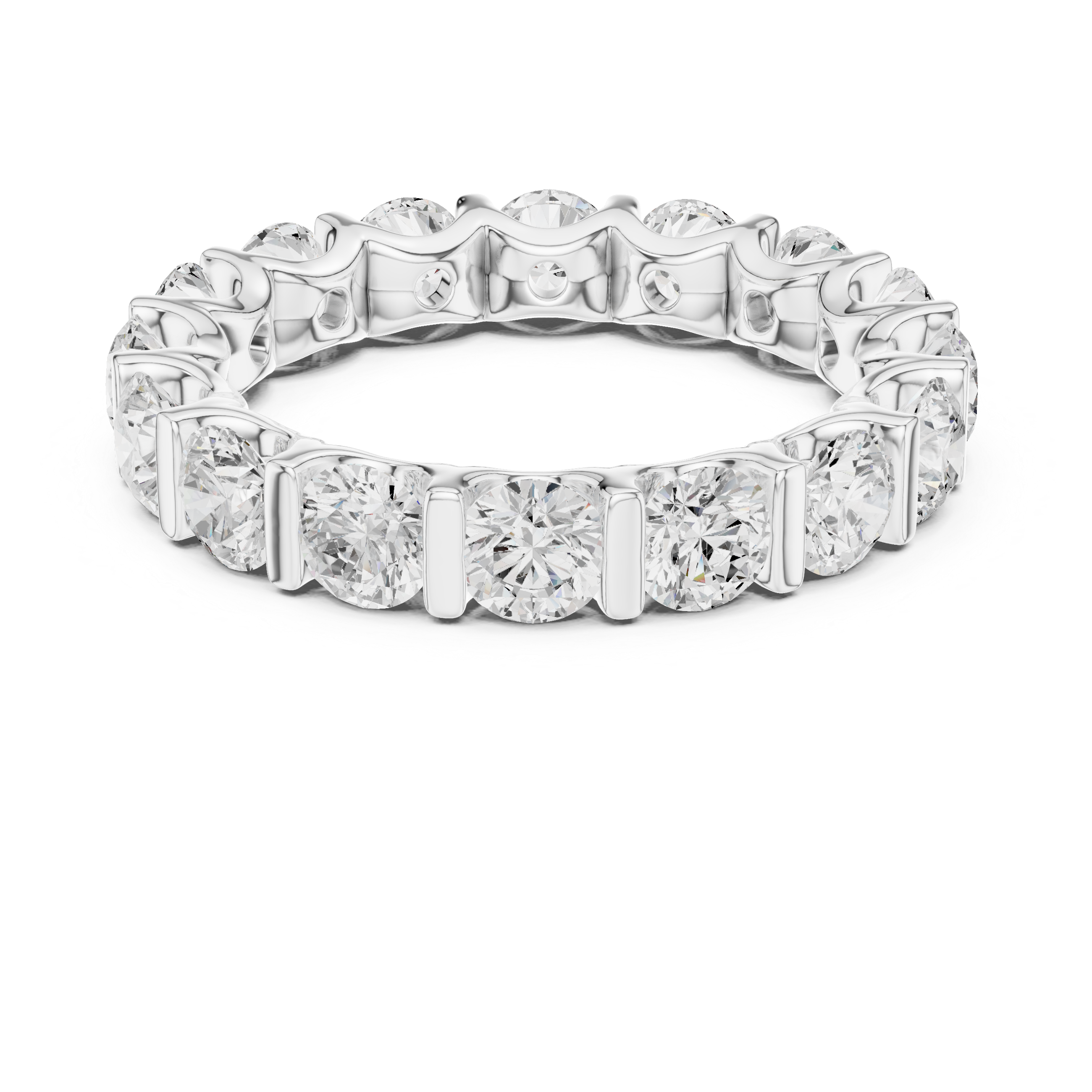 Round Diamond Eternity Wedding Band