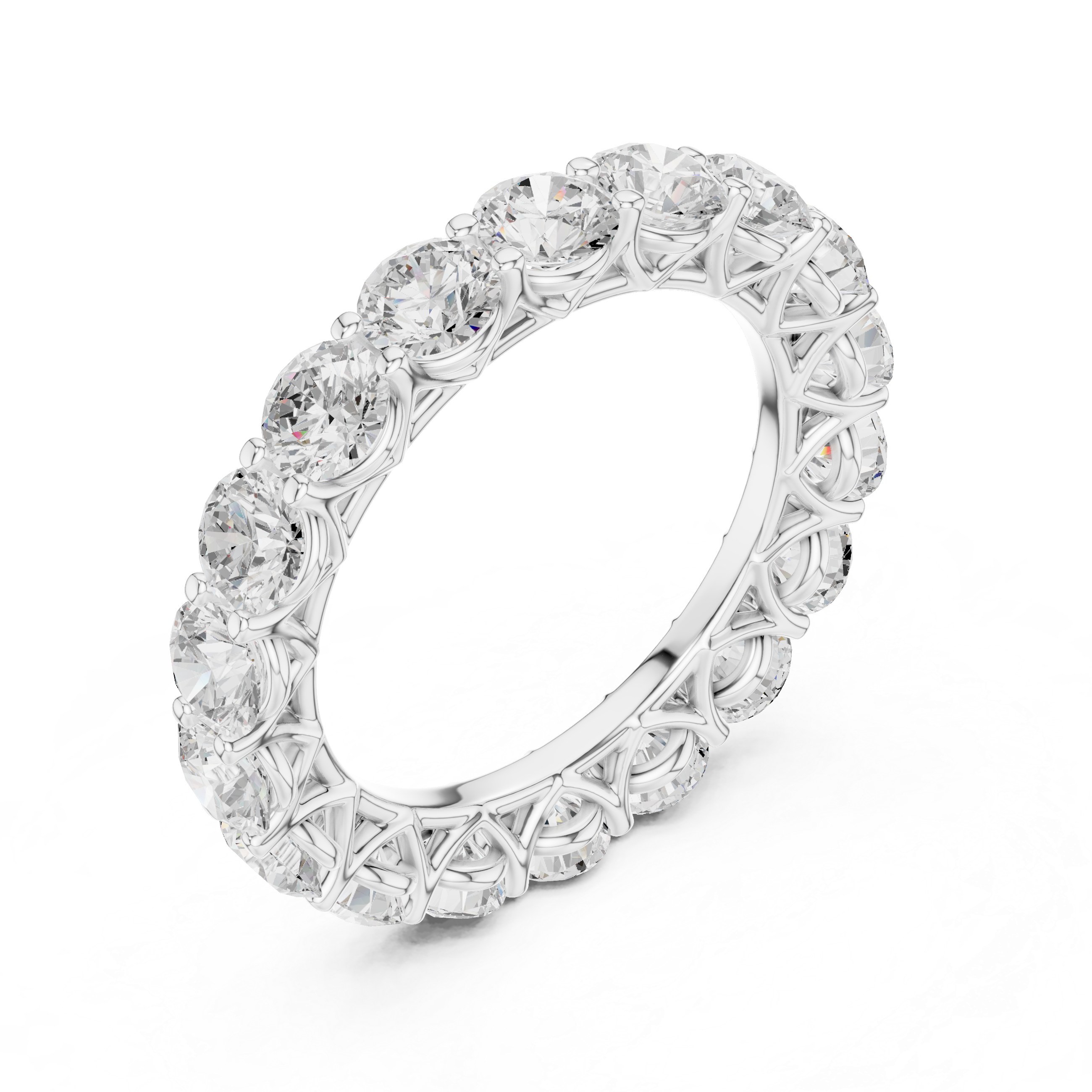 Round Diamond Eternity Wedding Band