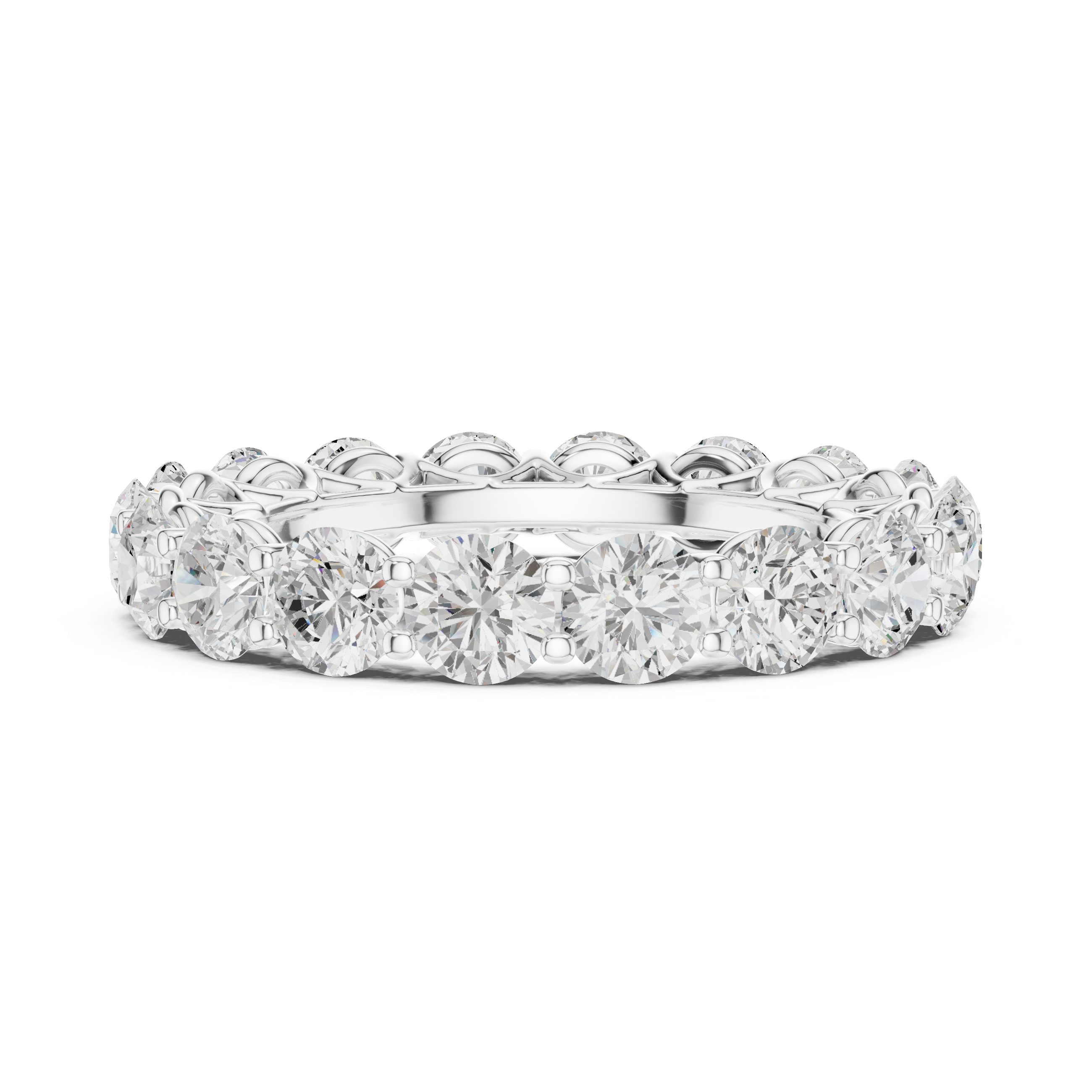 Round Diamond Eternity Wedding Band