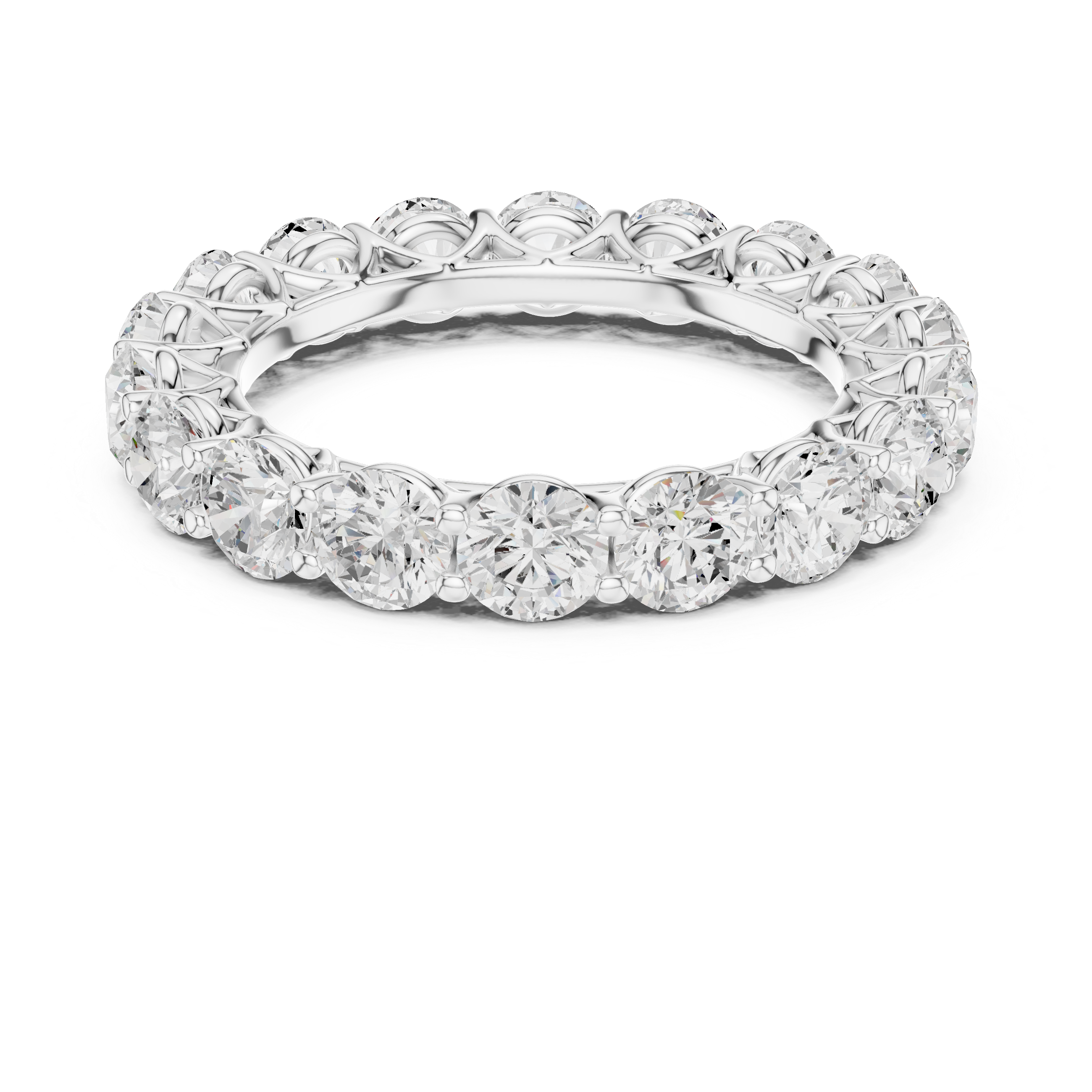 Round Diamond Eternity Wedding Band