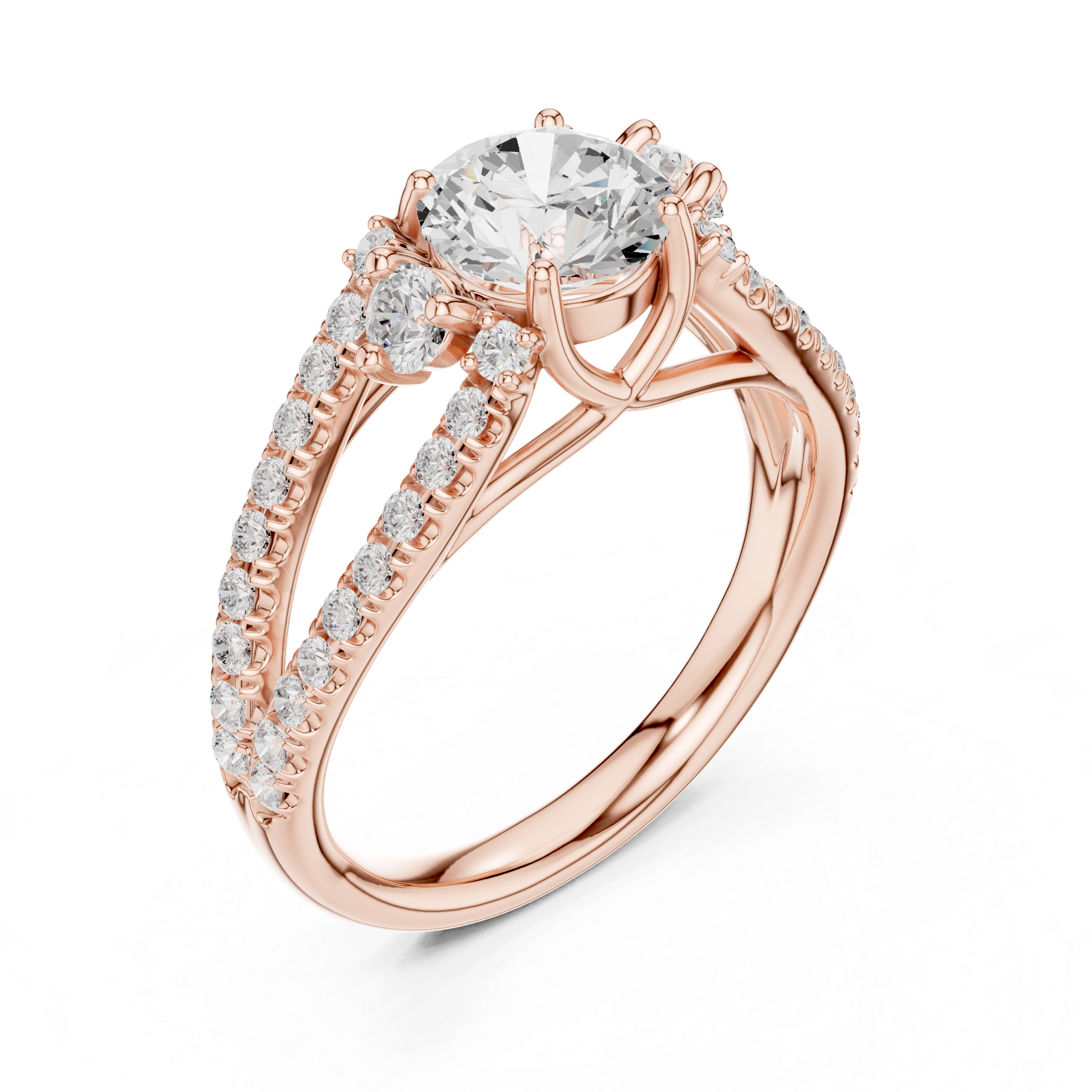 Split Shank Diamond Engagement Ring