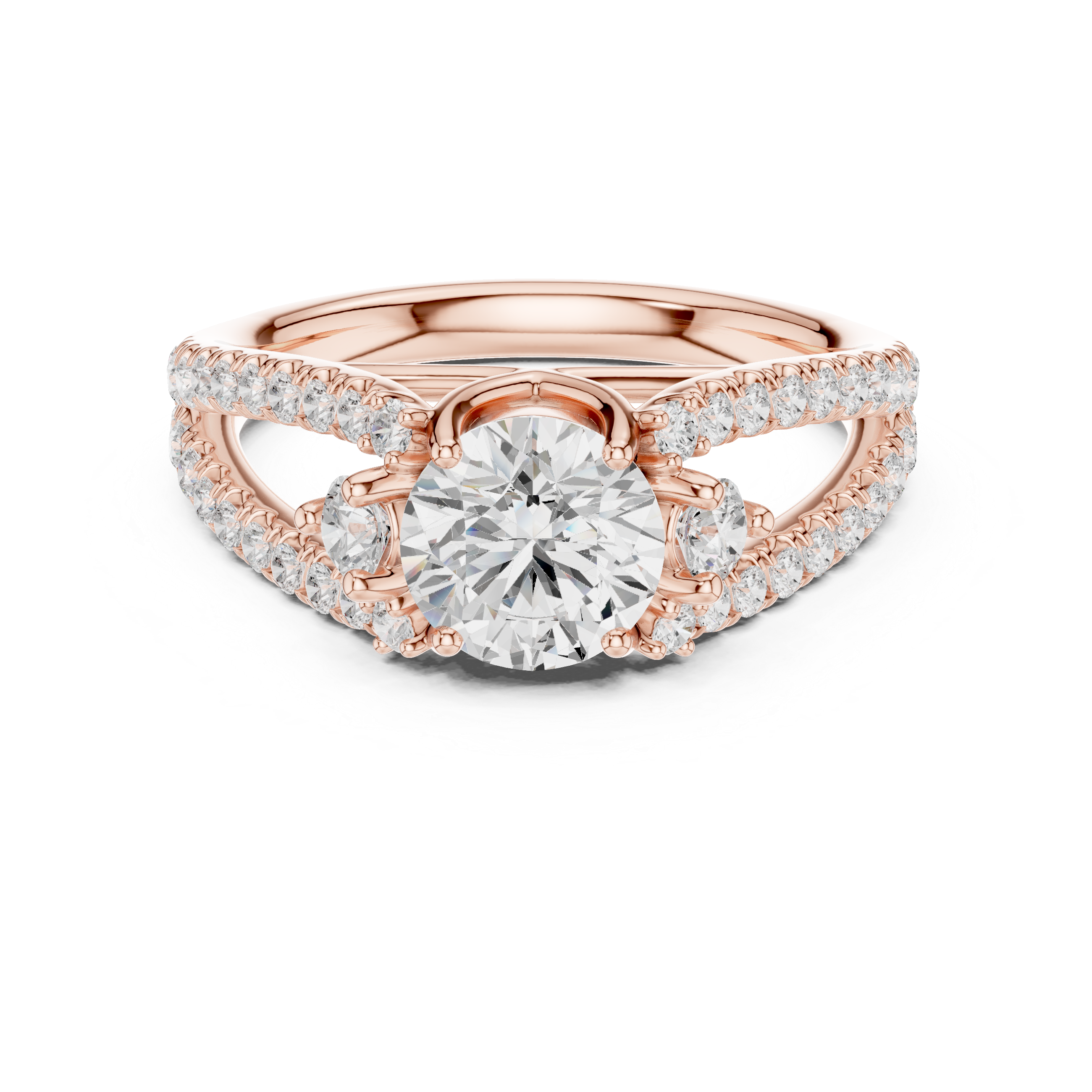 Split Shank Diamond Engagement Ring