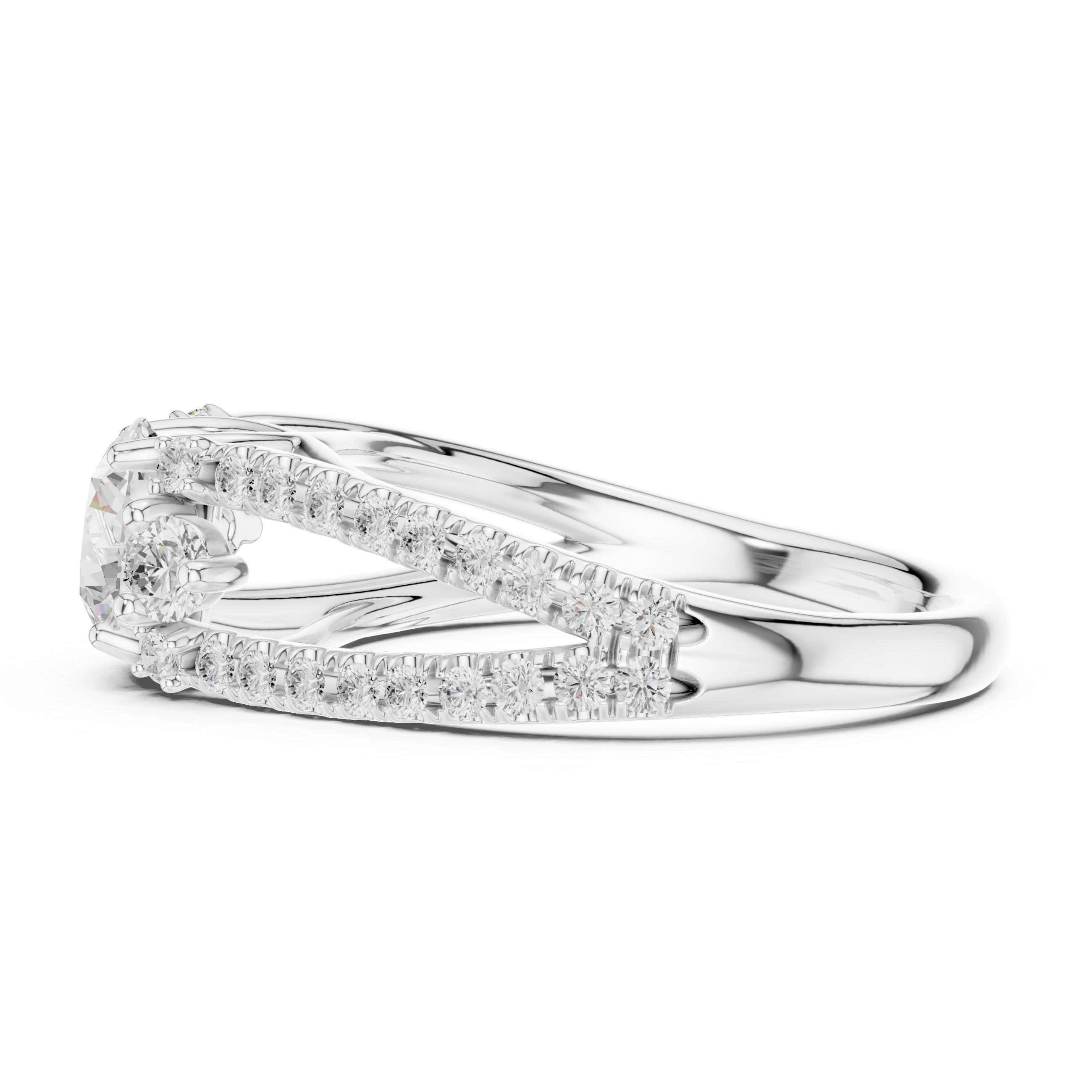 Split Shank Diamond Engagement Ring