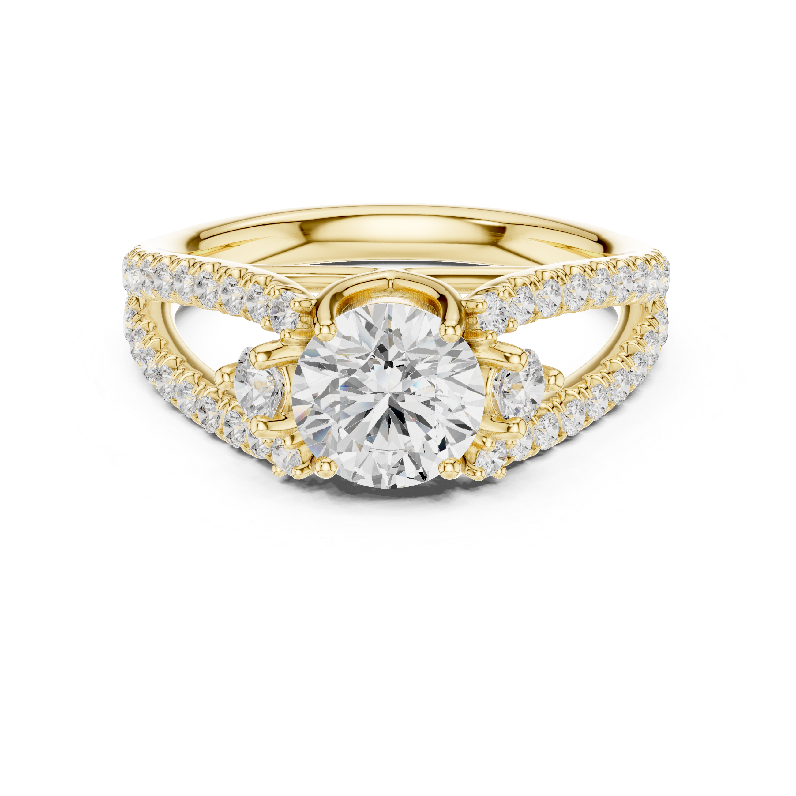 Split Shank Diamond Engagement Ring