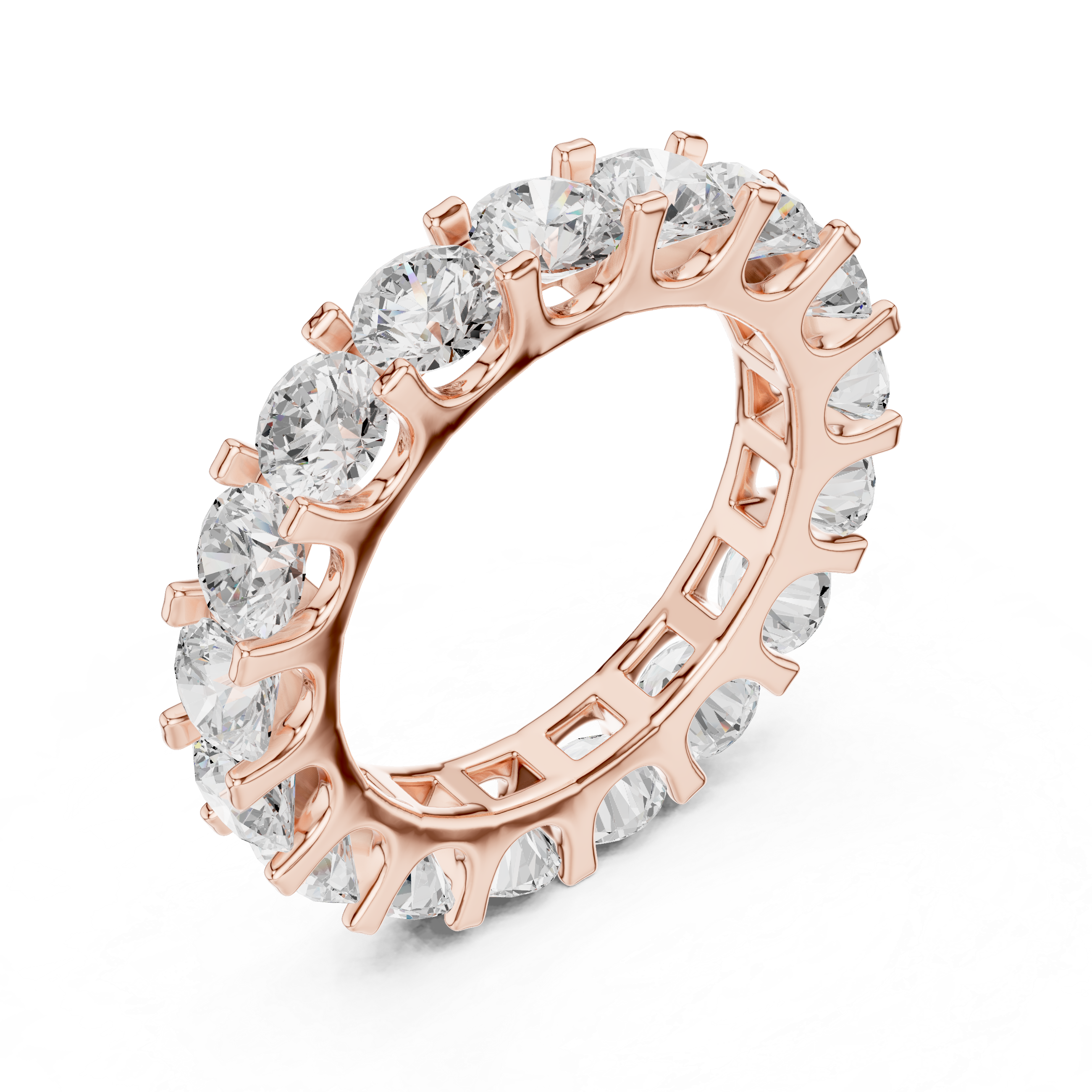 Round Diamond Eternity Wedding Band