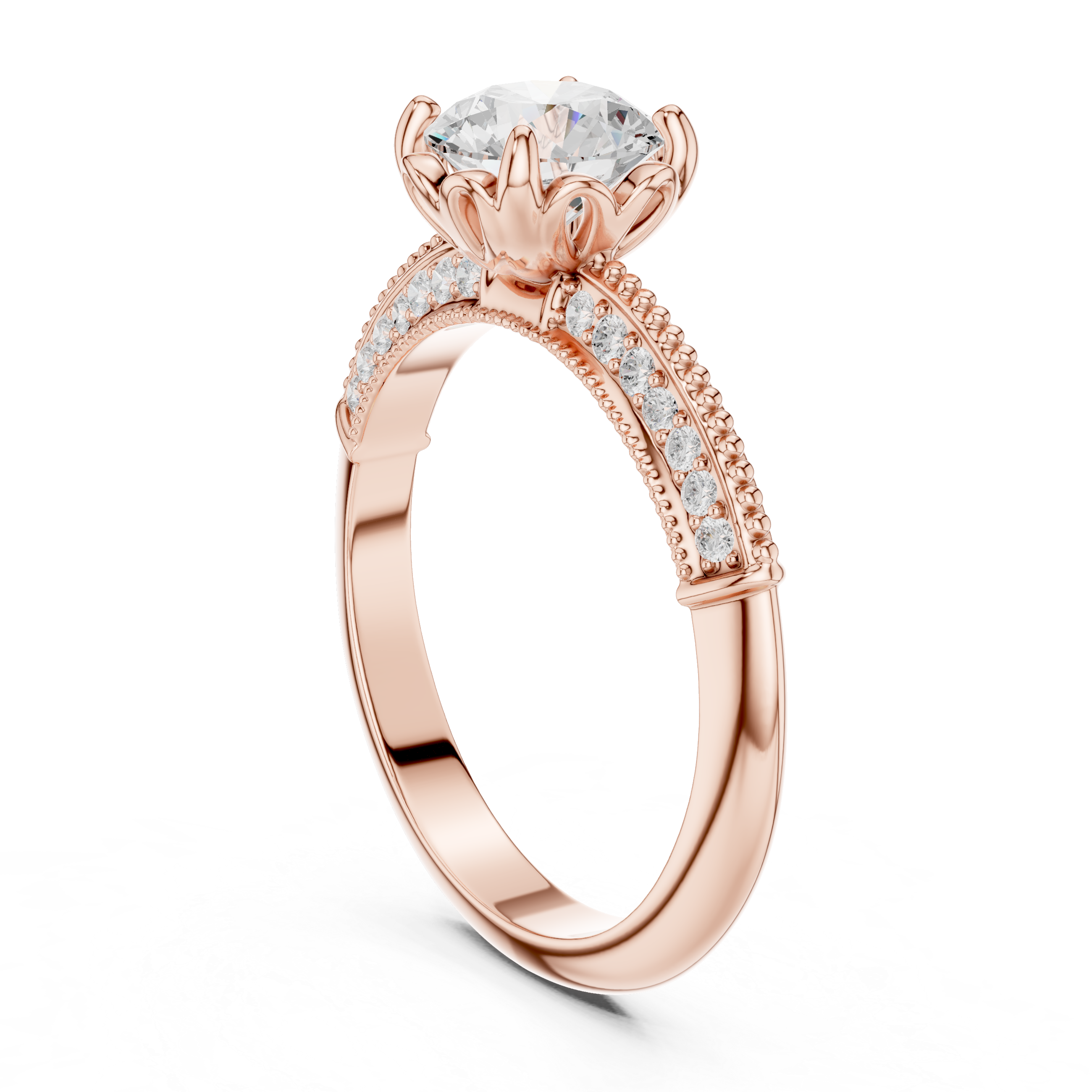 Vintage Milgrain Diamond Engagement Ring