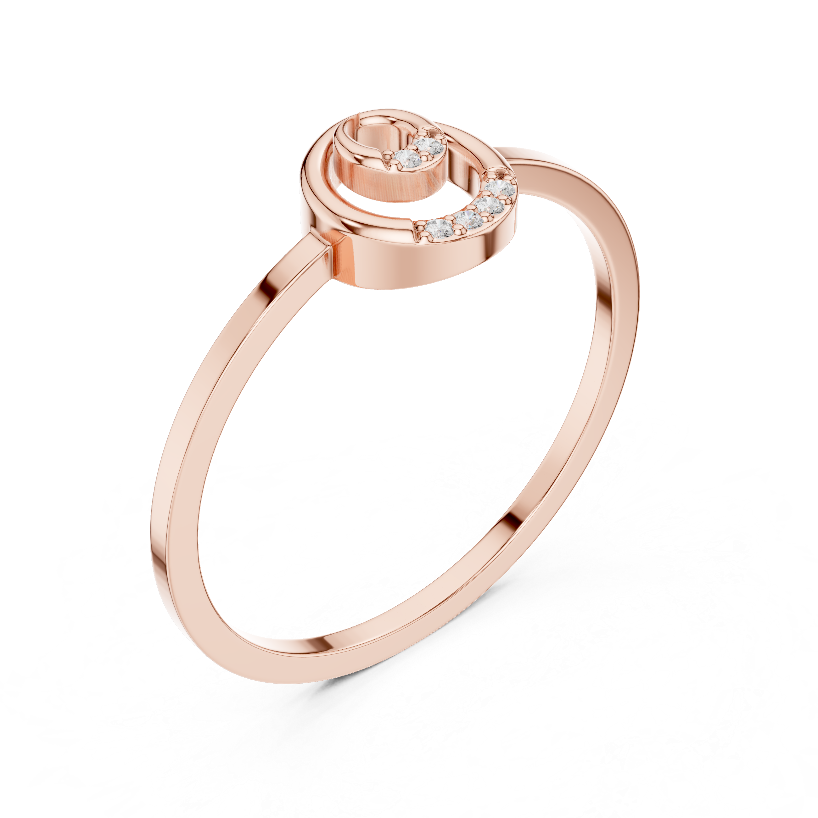 Minimalist Diamond Spiral Ring
