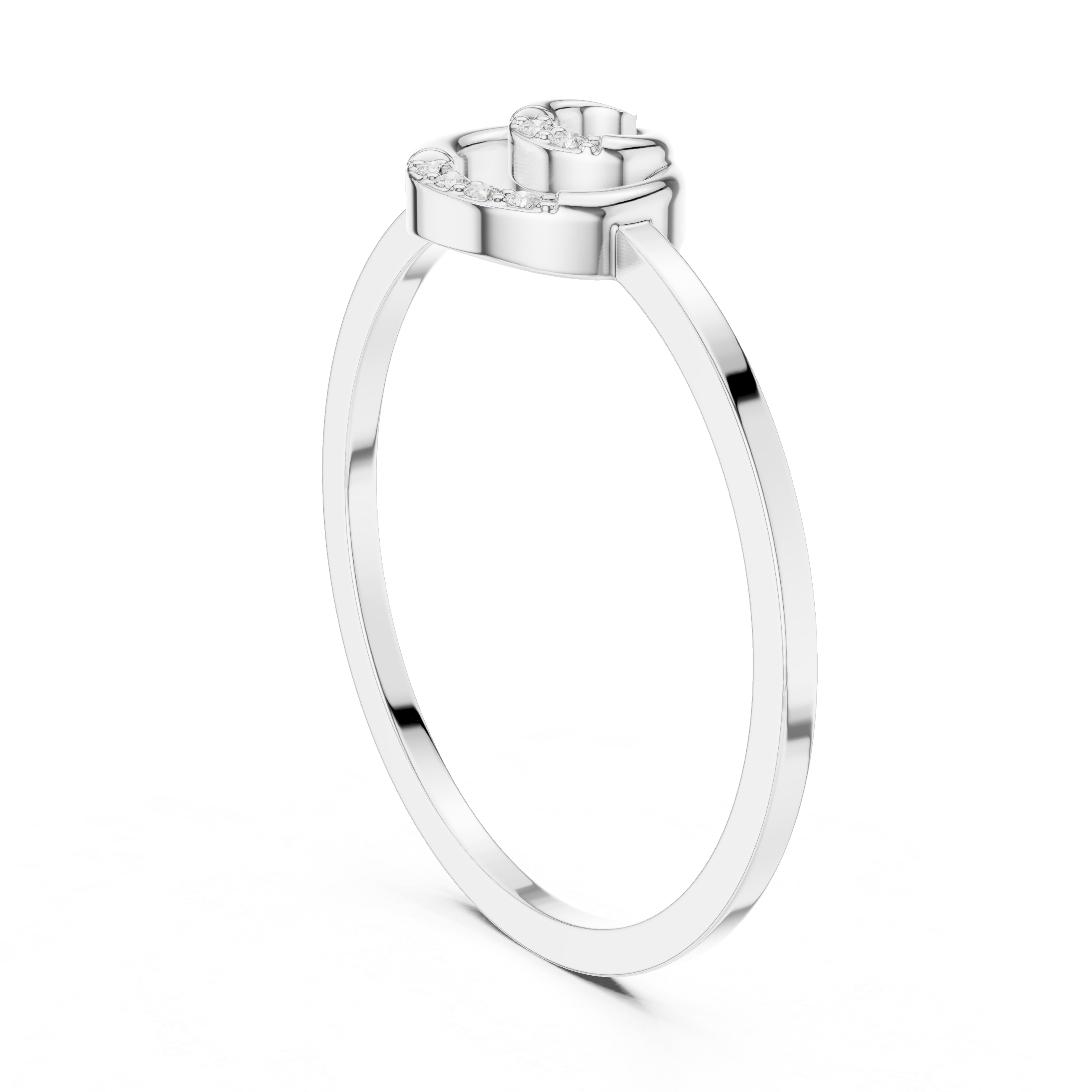 Minimalist Diamond Spiral Ring