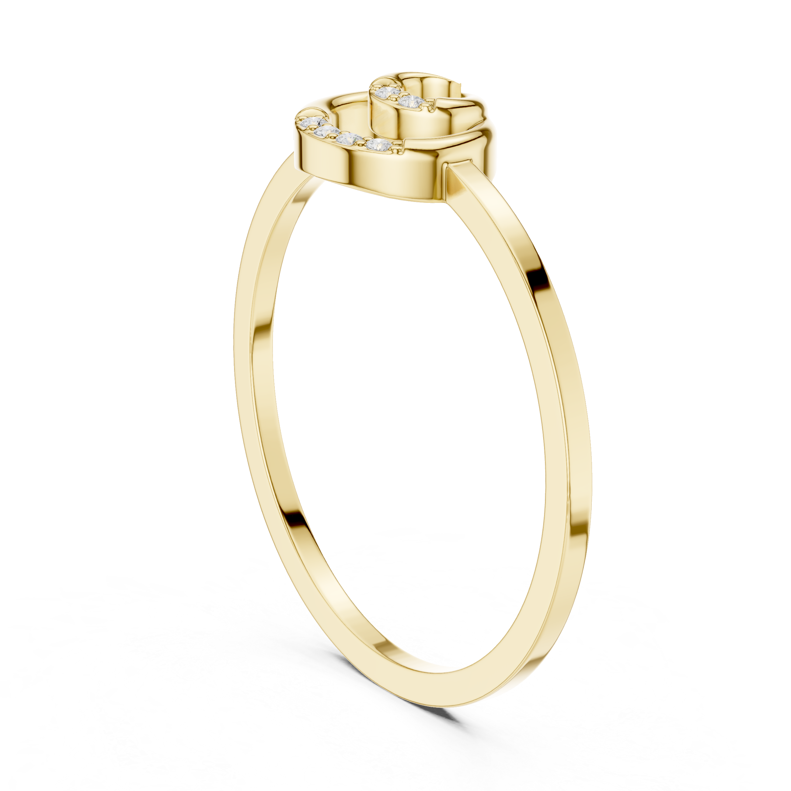 Minimalist Diamond Spiral Ring