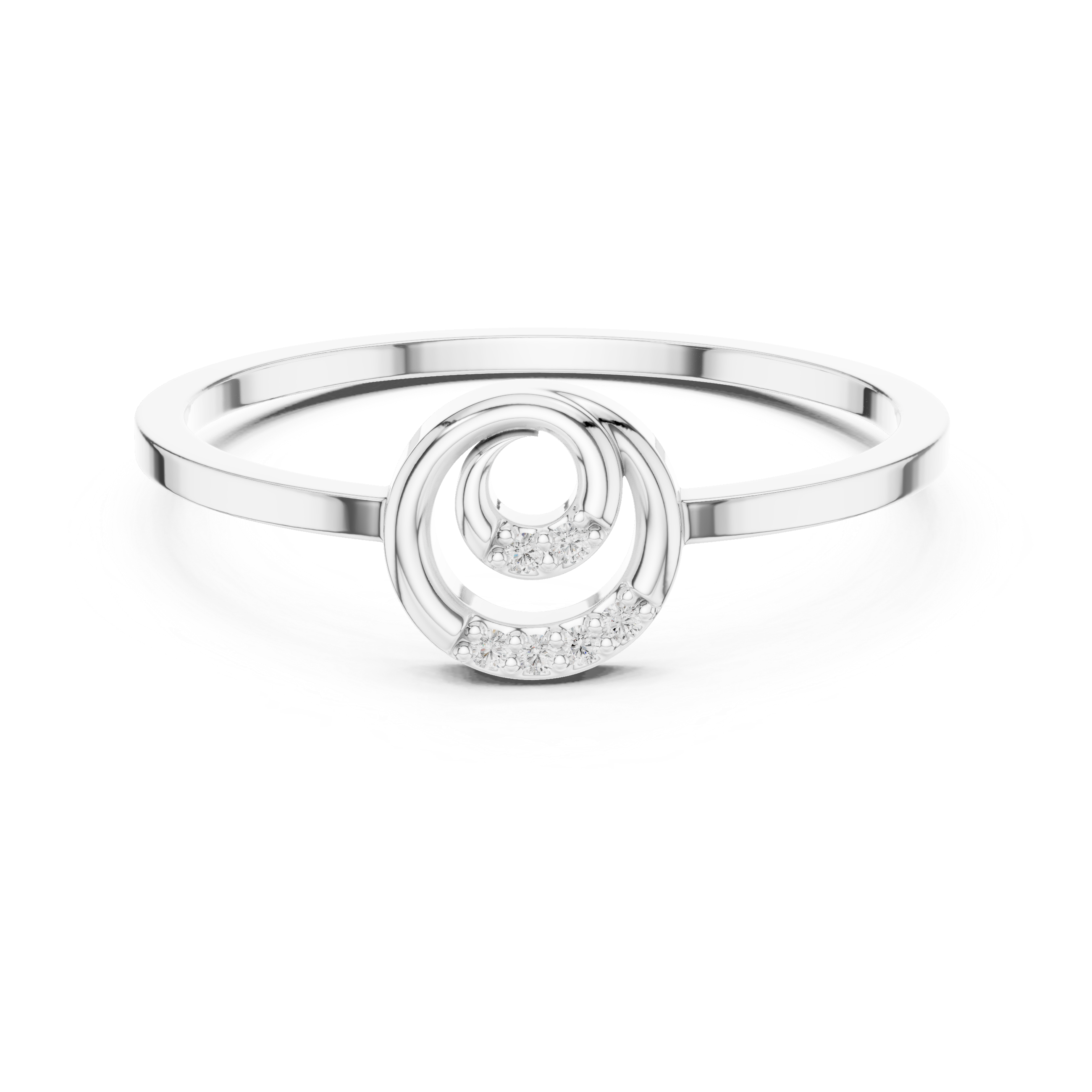Minimalist Diamond Spiral Ring