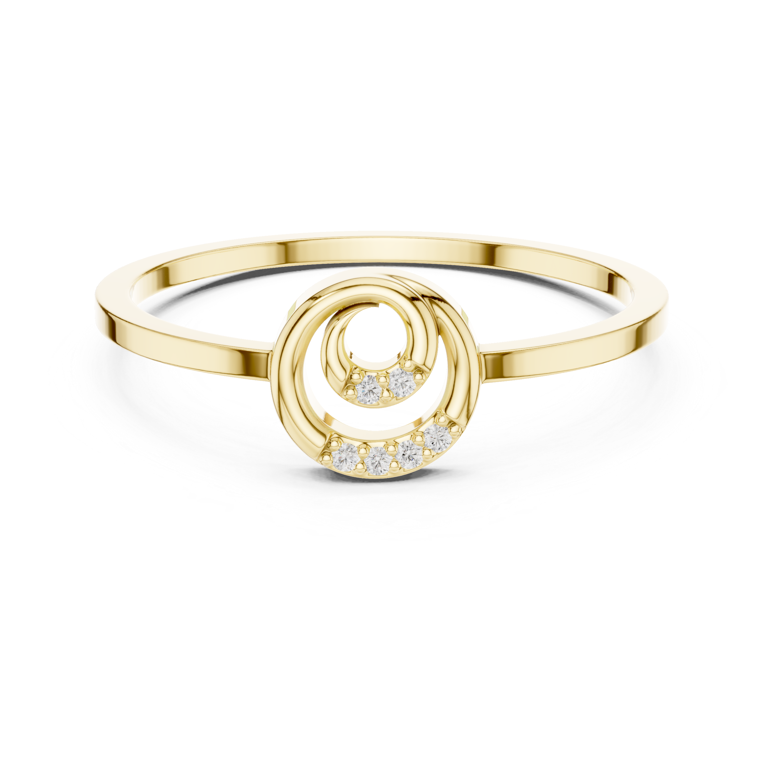 Minimalist Diamond Spiral Ring