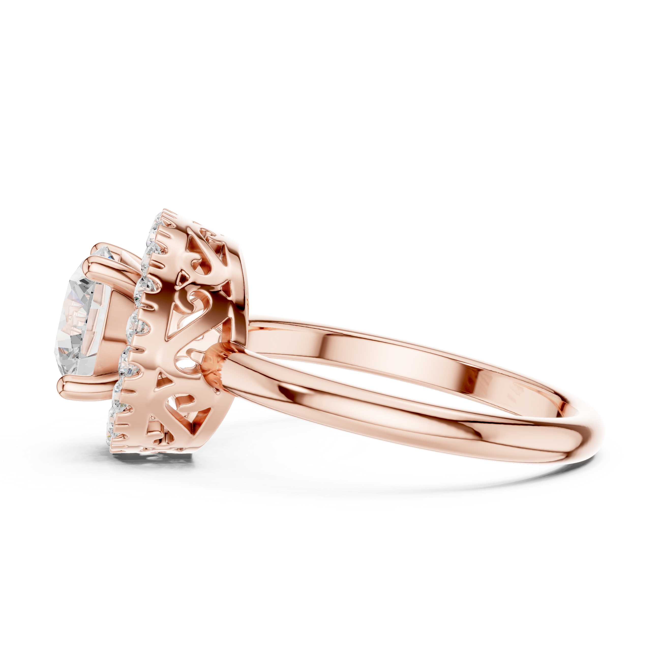 Round Halo Diamond Engagement Ring