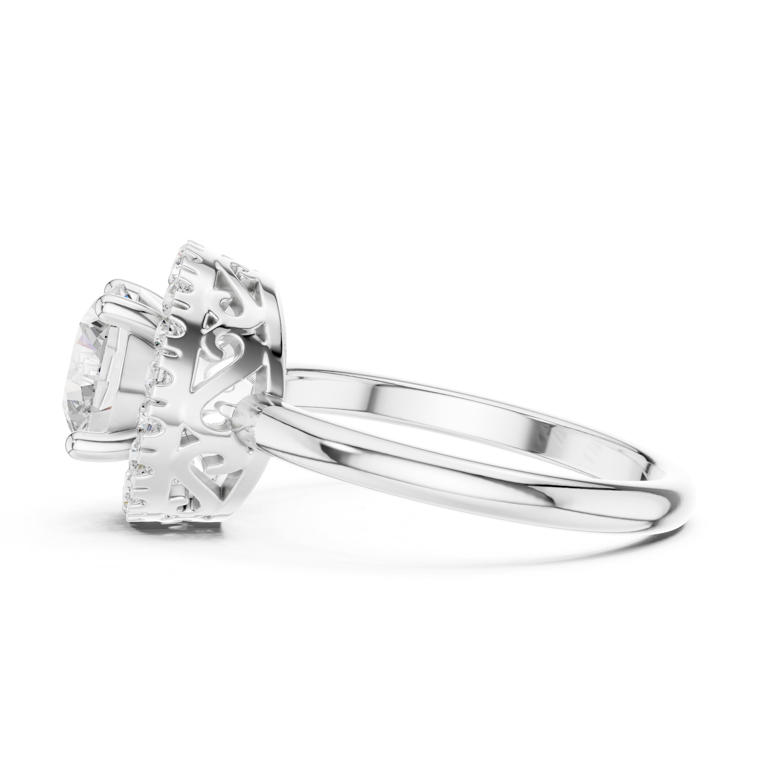 Round Halo Diamond Engagement Ring