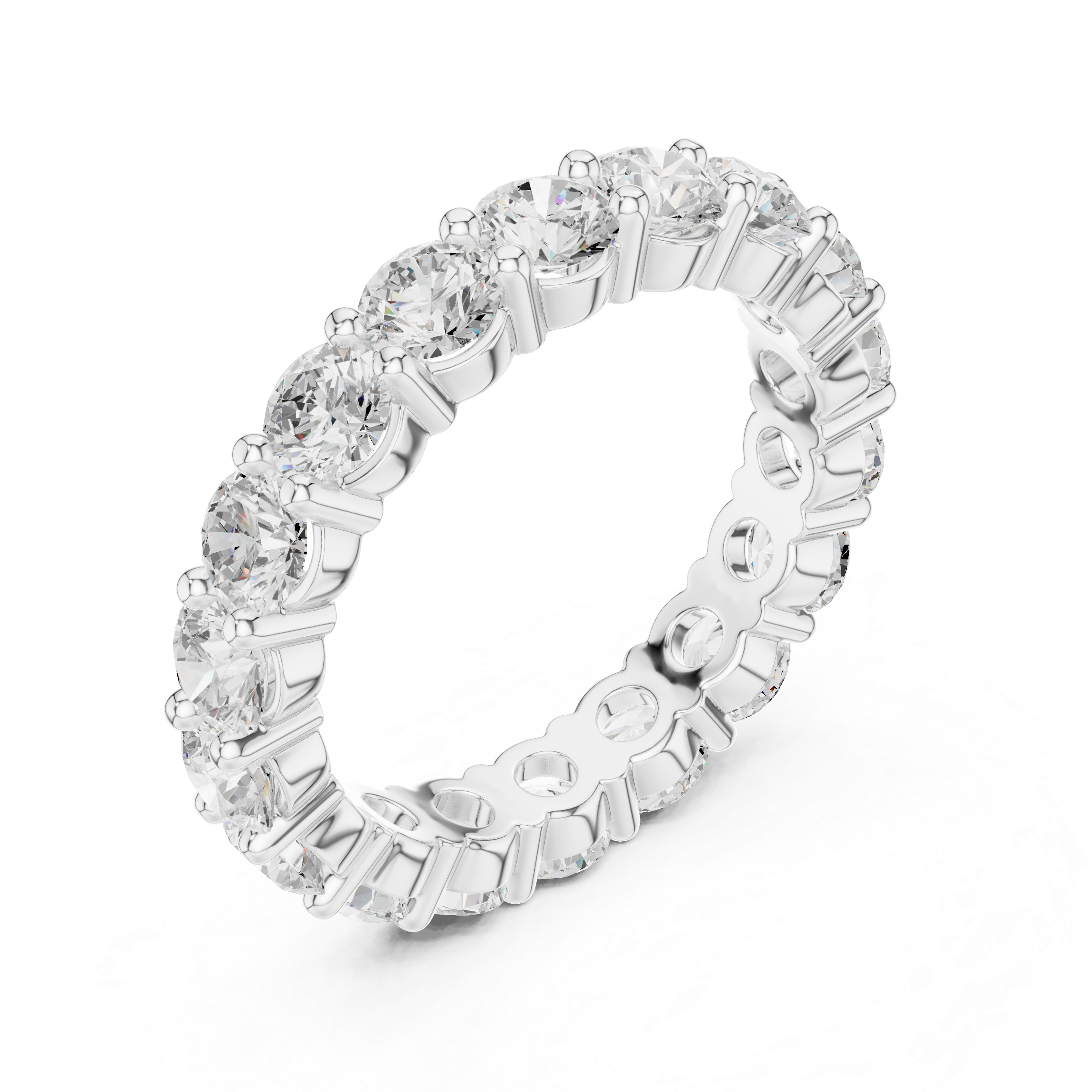 Round Diamond Eternity Wedding Band