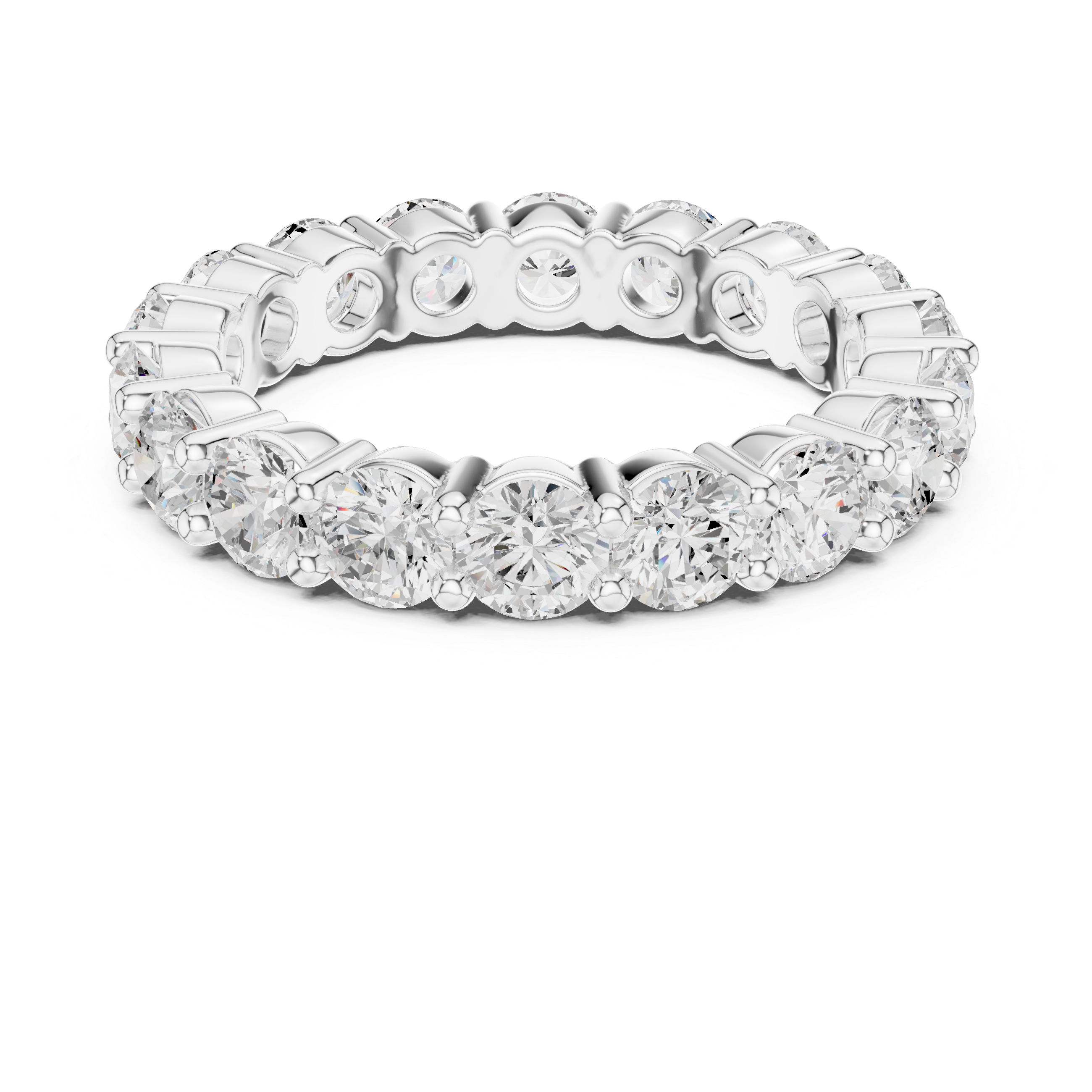 Round Diamond Eternity Wedding Band