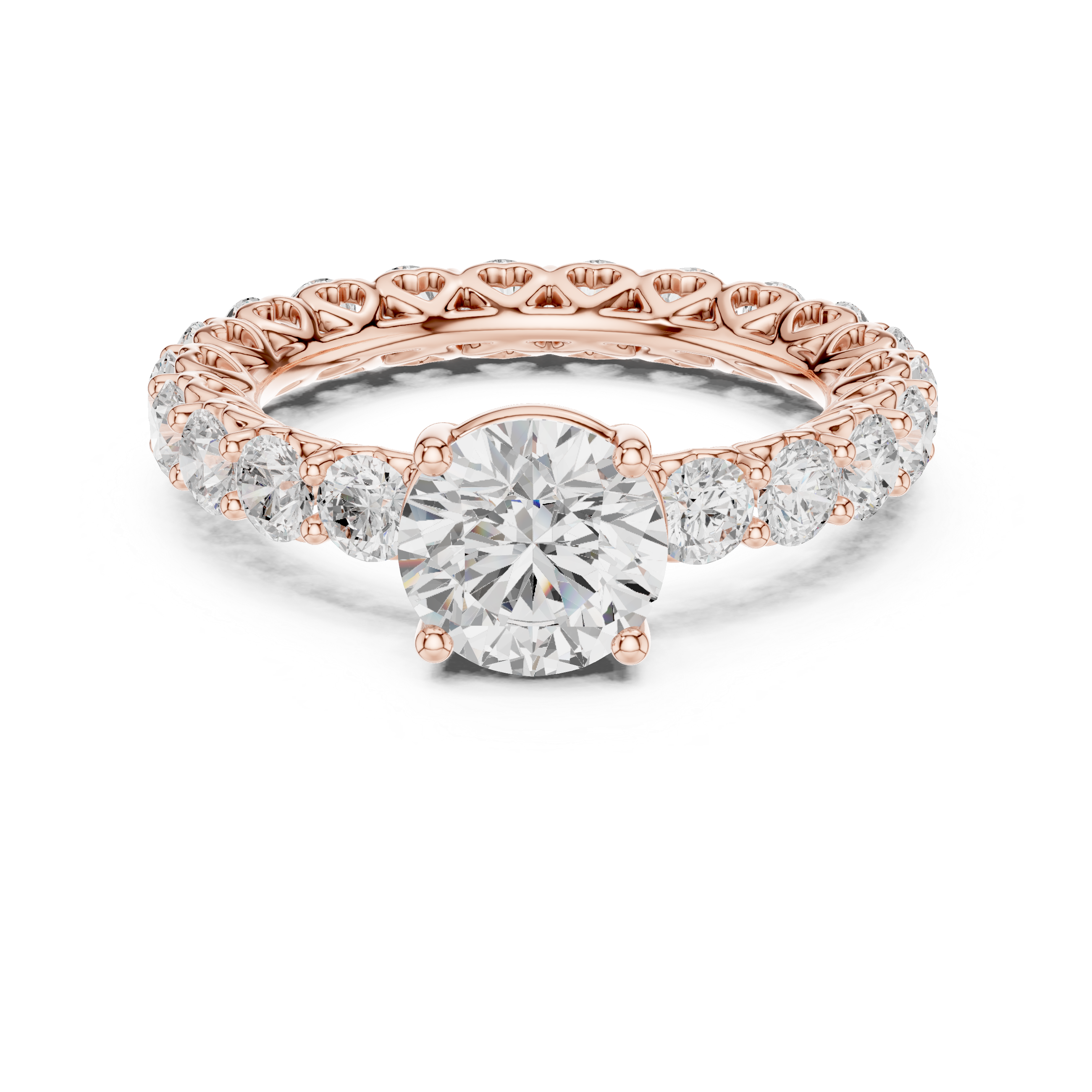 Round Diamond Hidden Heart Engagement Ring