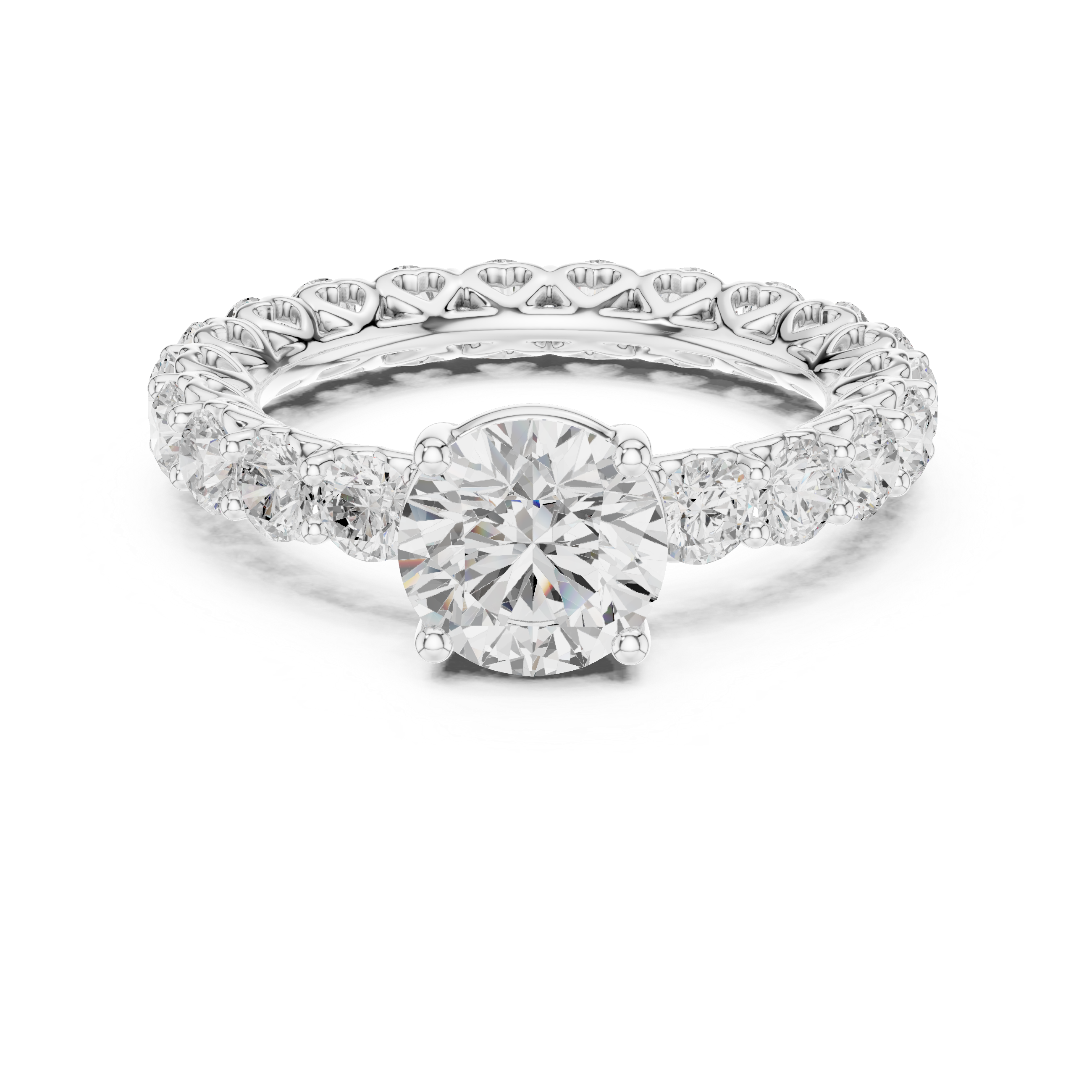Round Diamond Hidden Heart Engagement Ring