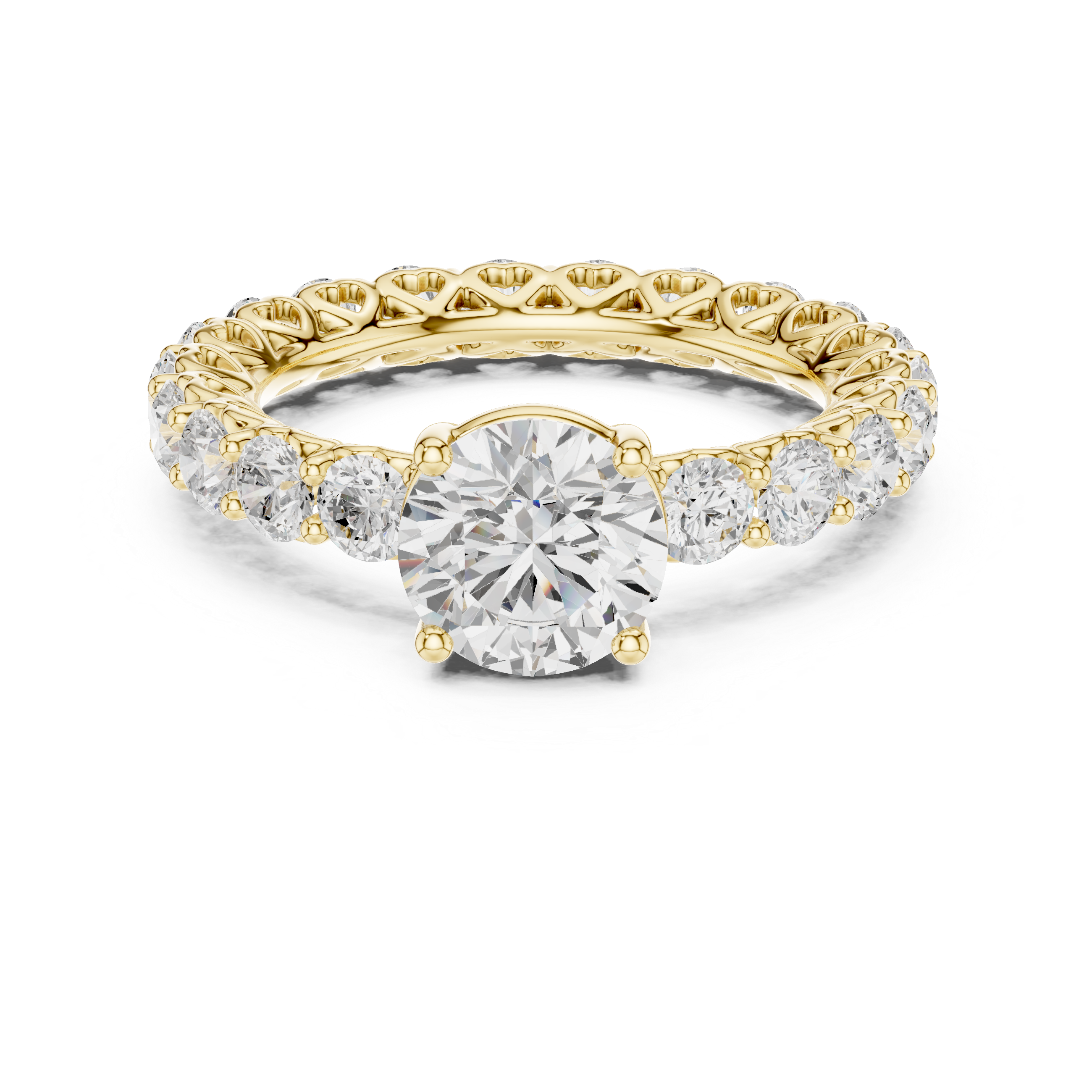 Round Diamond Hidden Heart Engagement Ring