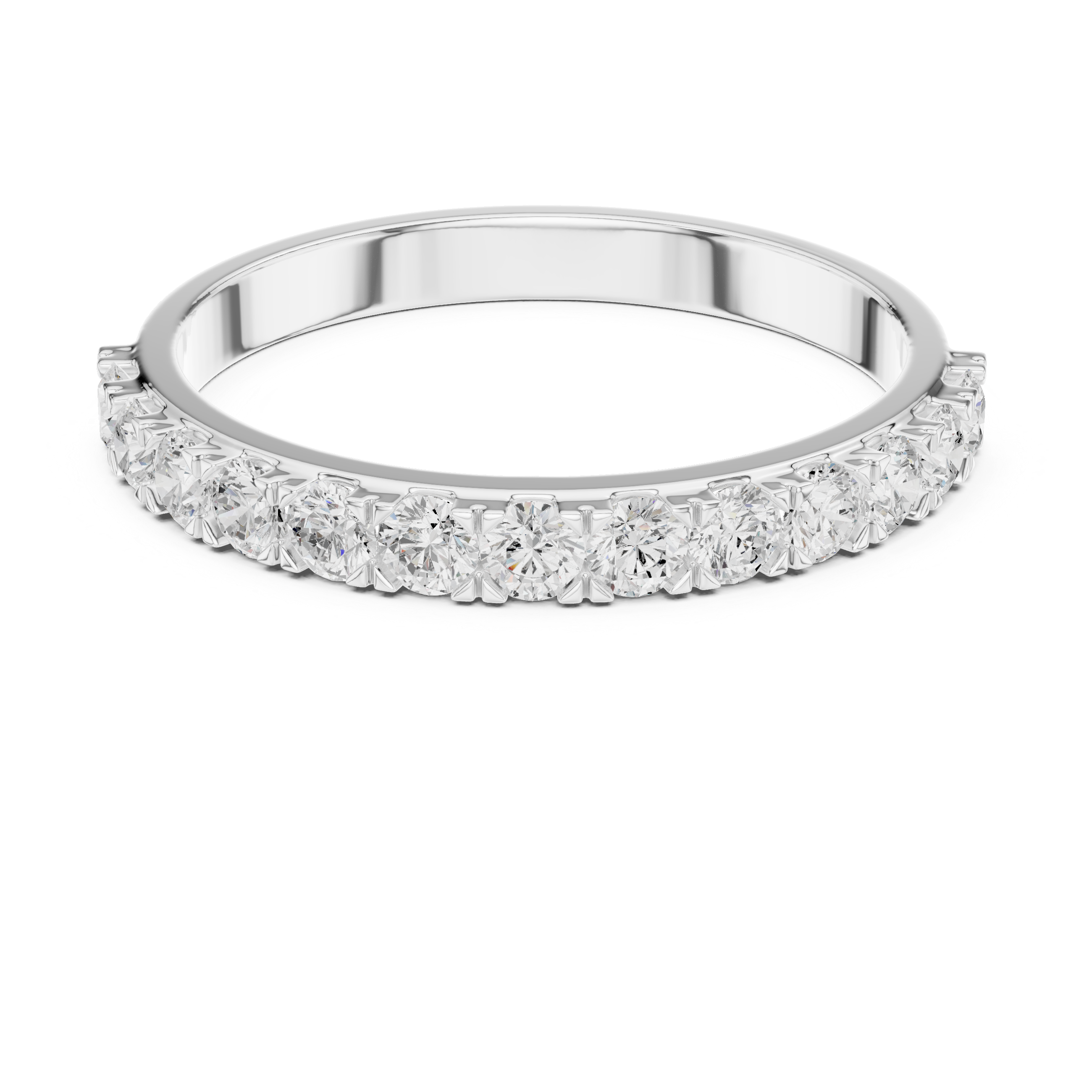 Round Diamond Half Eternity Ring
