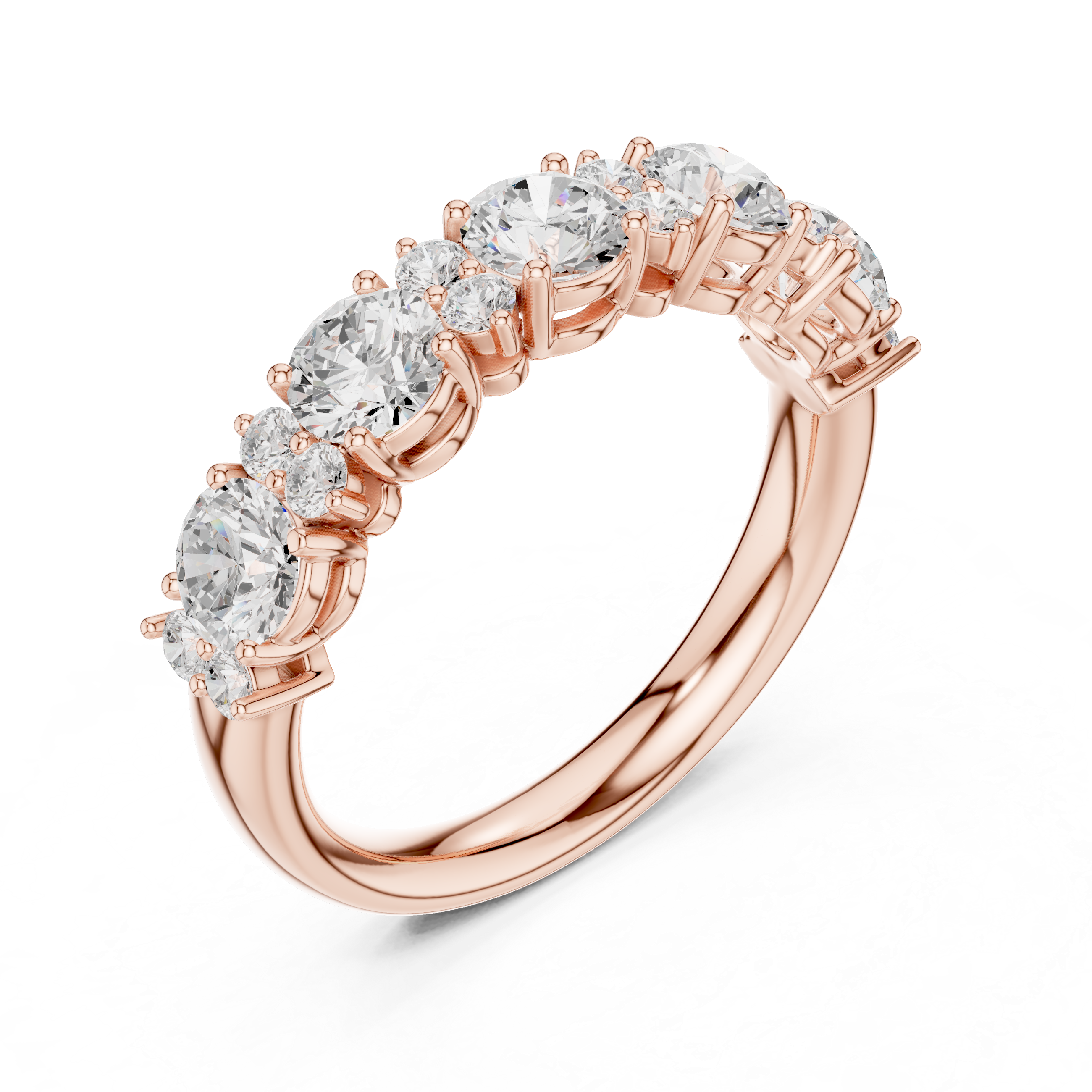 Round Diamond Five Stone Anniversary Ring