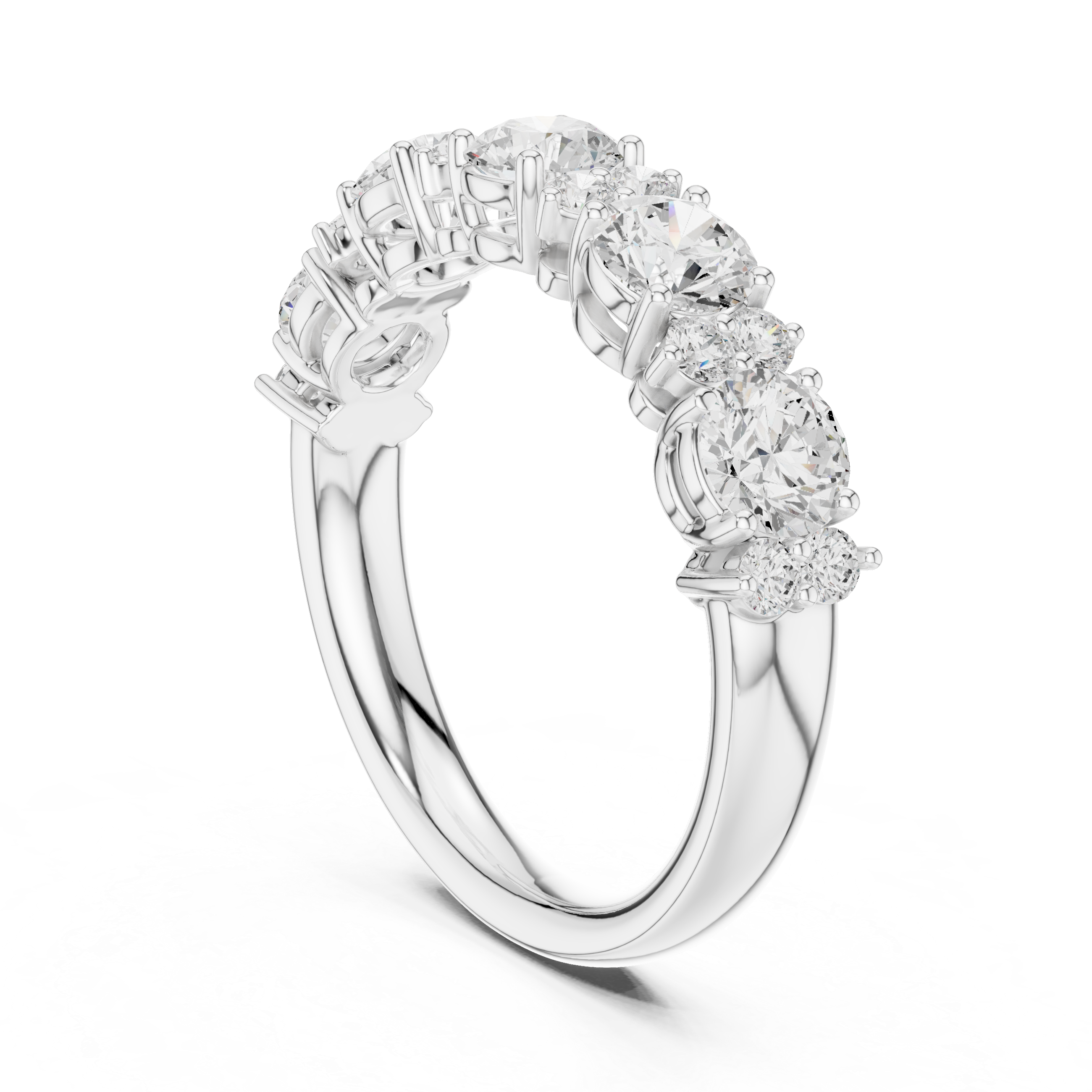 Round Diamond Five Stone Anniversary Ring