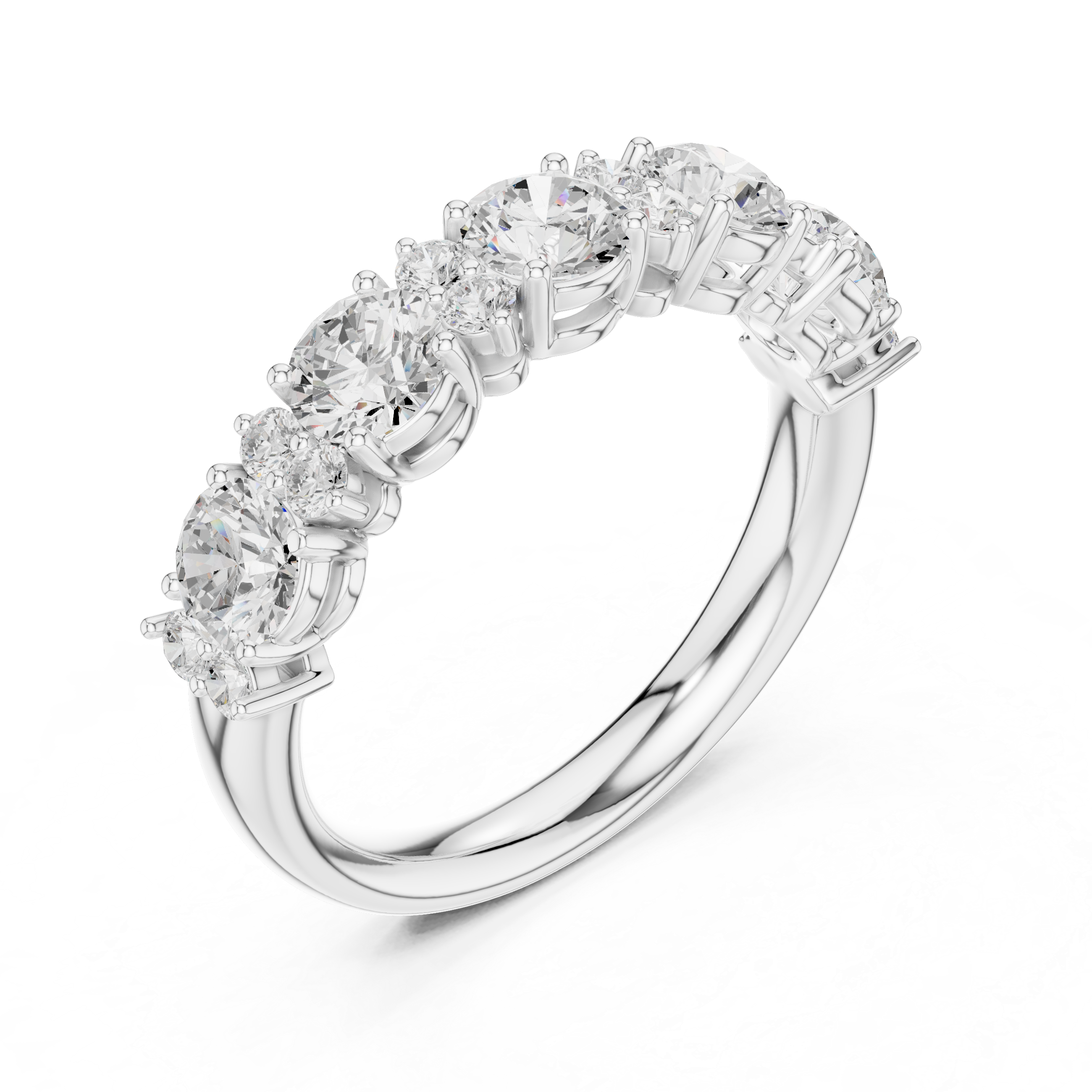 Round Diamond Five Stone Anniversary Ring