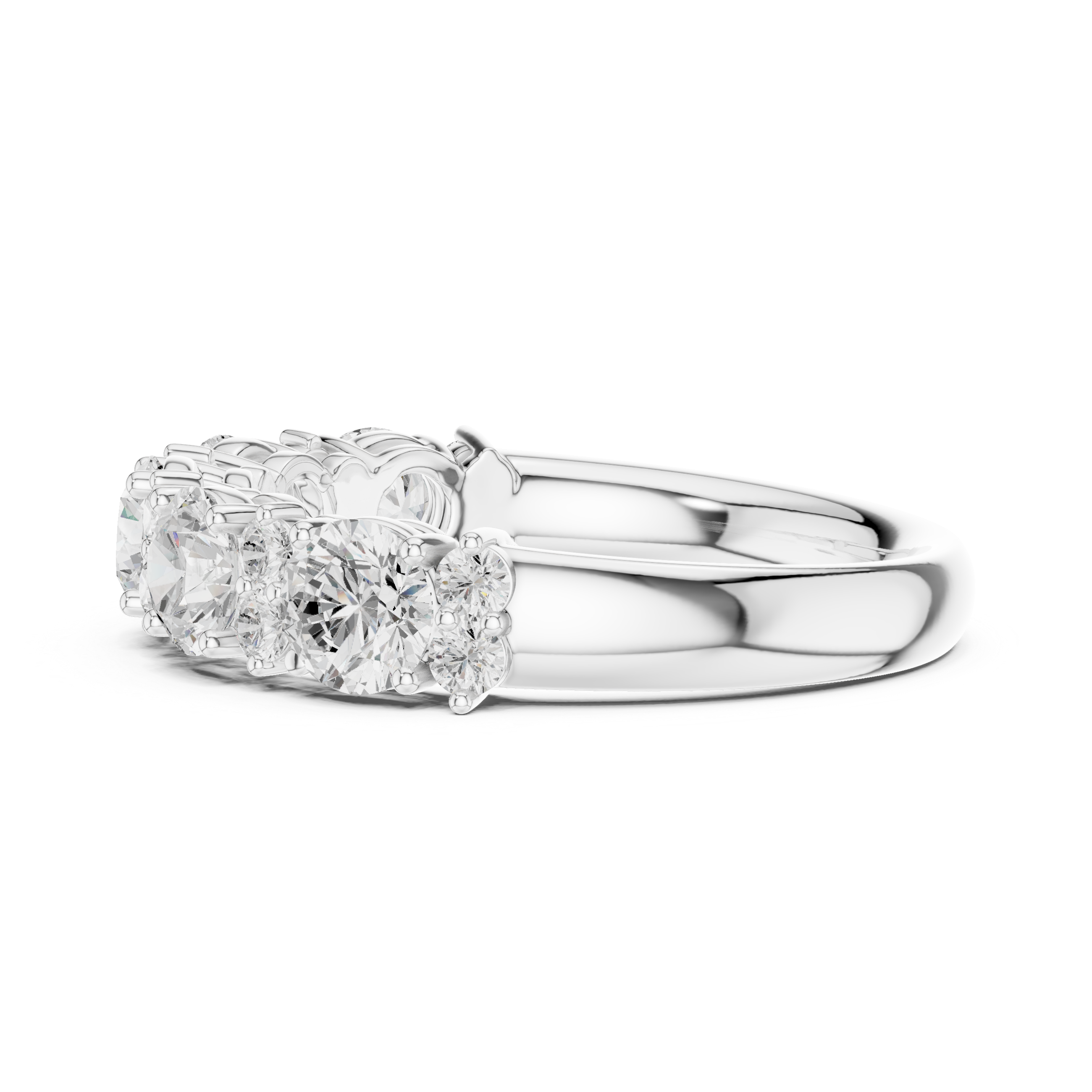 Round Diamond Five Stone Anniversary Ring