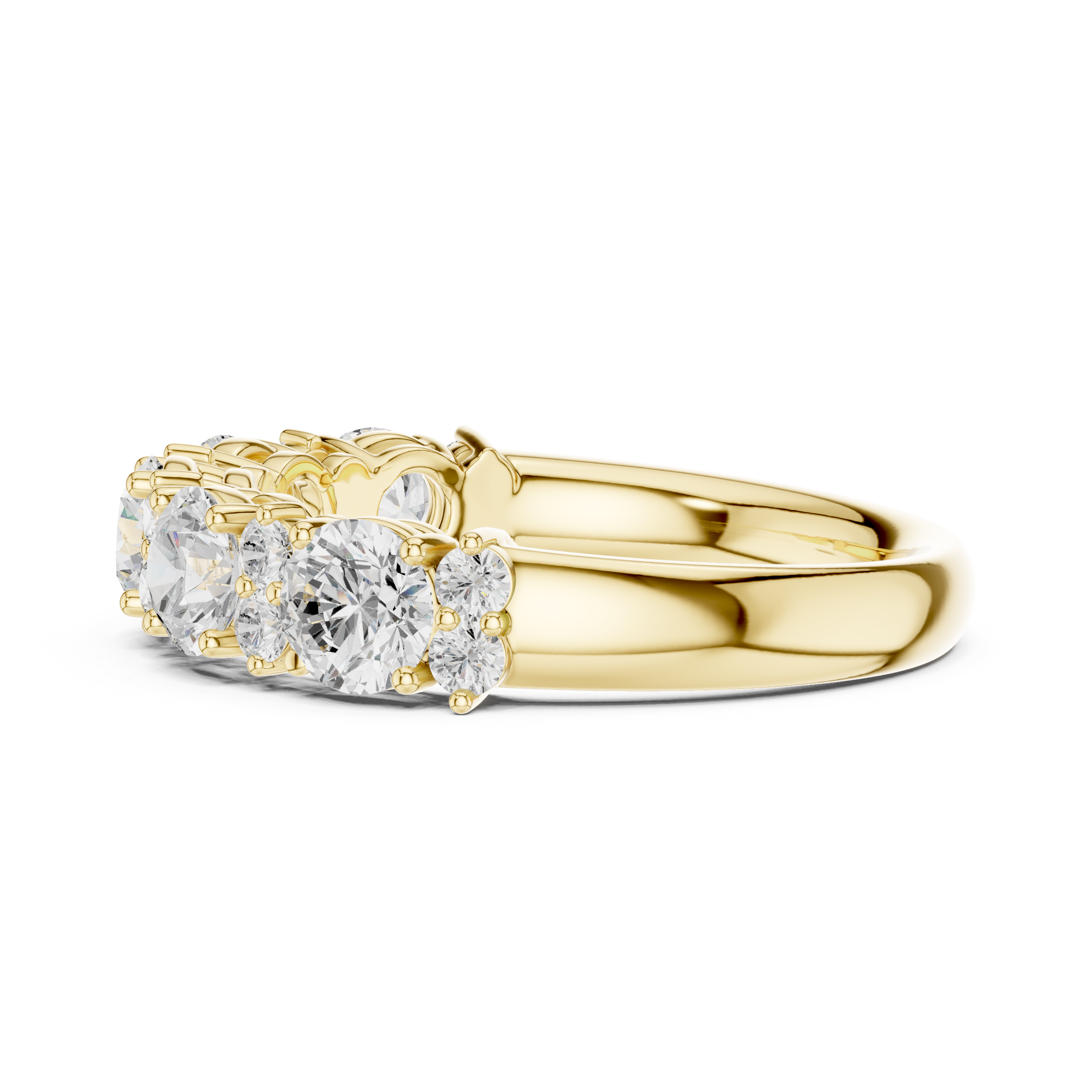 Round Diamond Five Stone Anniversary Ring